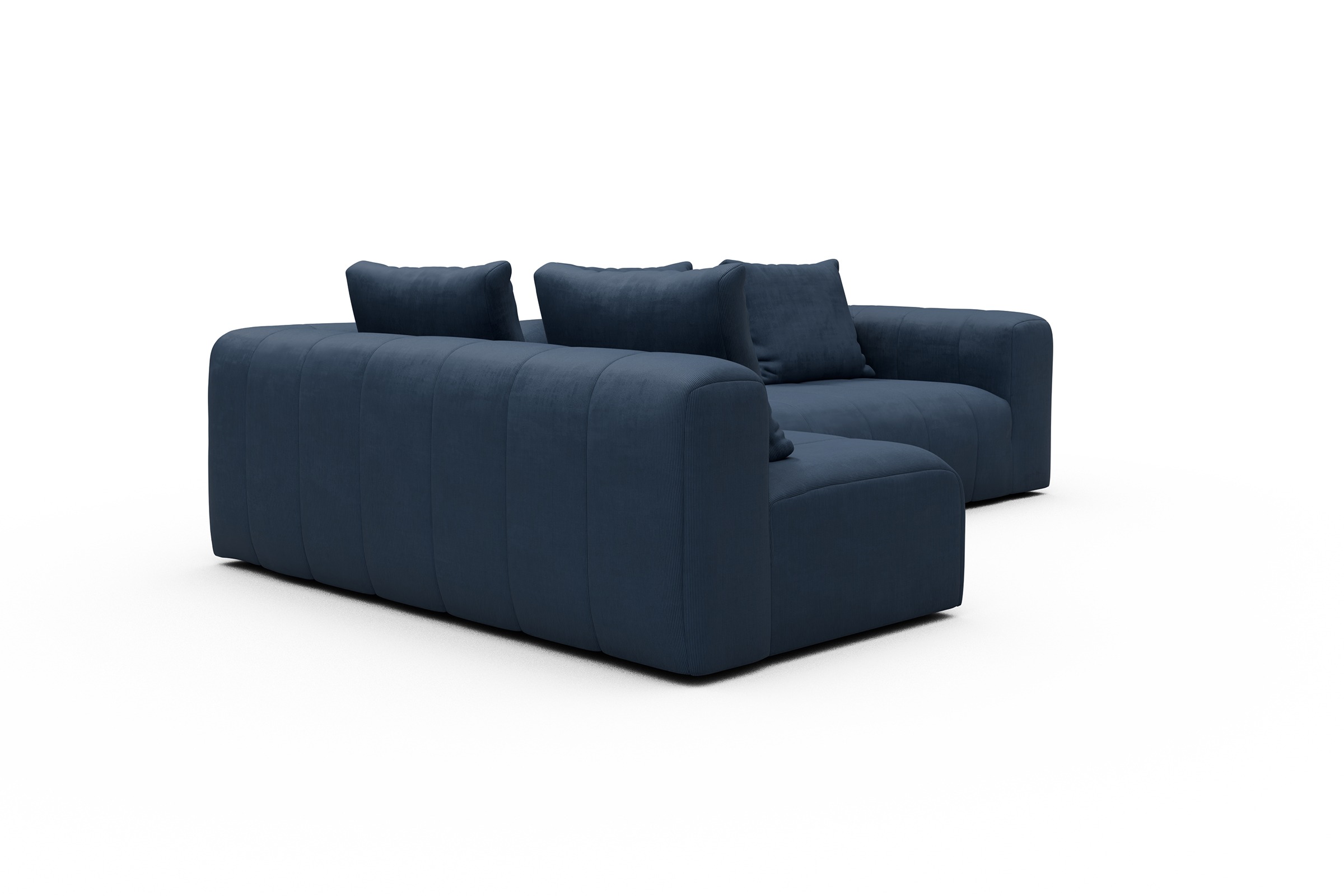 Ecksofa Hugo 2x 2,5-Sitzer Armlehne rechts Cordufine-Royal-Blue