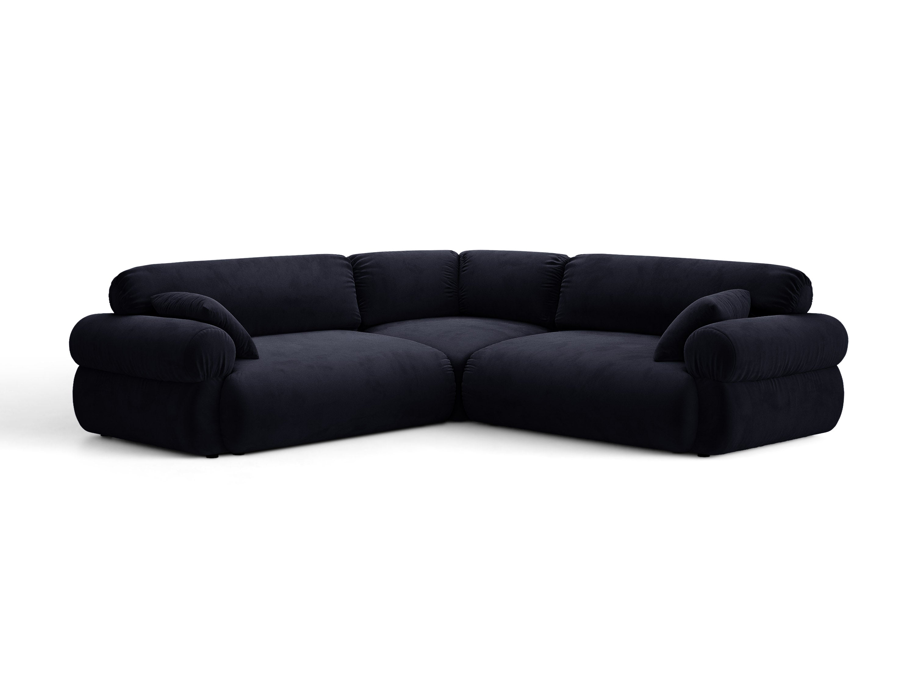 Micadoni Ophelia Symmetrisches Ecksofa Samt Salvador Königsblau