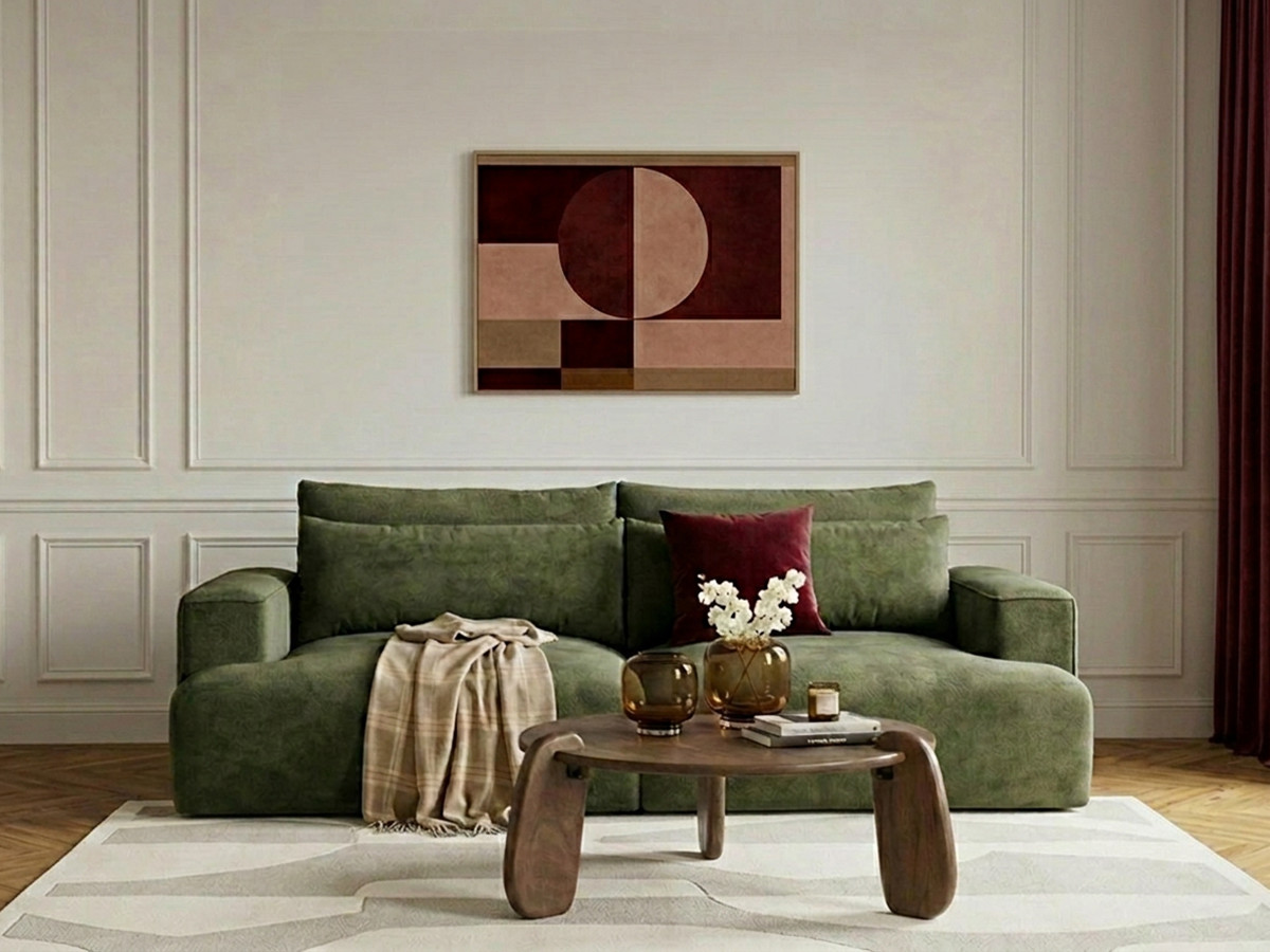 Bobochic Twiny Sofa 3-Sitzer Stoff Grün