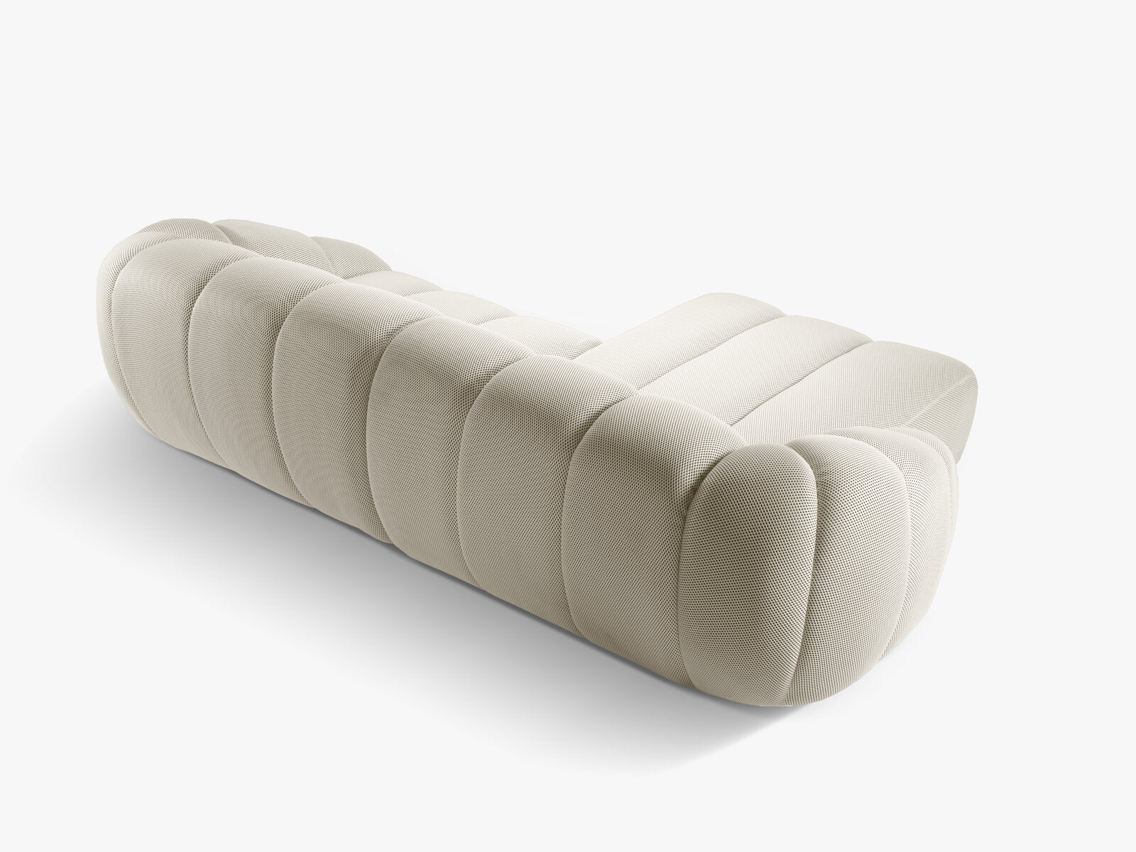 Micadoni Ecksofa Diana 4-Sitzer Links 3D-Stoff Helles Beige