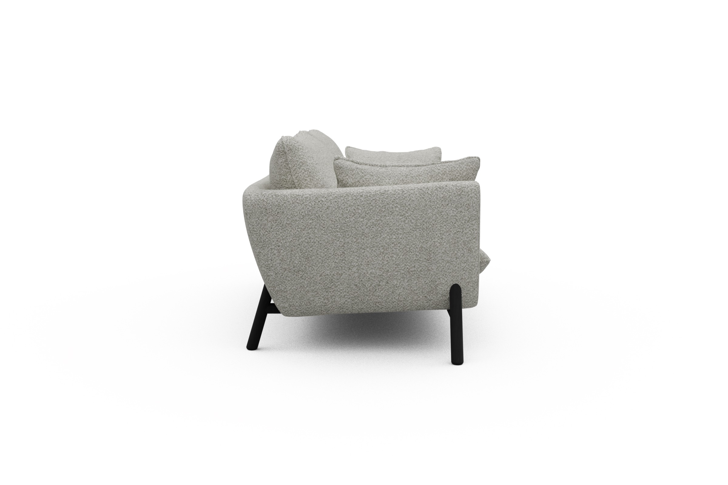 Sofa Emil 2-Sitzer Beinfarbe Eiche Schwarz Vanora-Warm-Sand