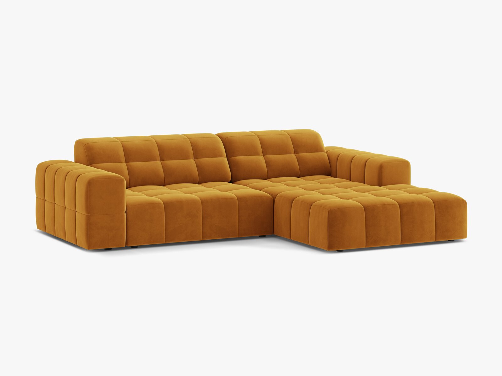 Micadoni Jennifer Ecksofa 4-Sitzer Rechts Samt Venus Gelb