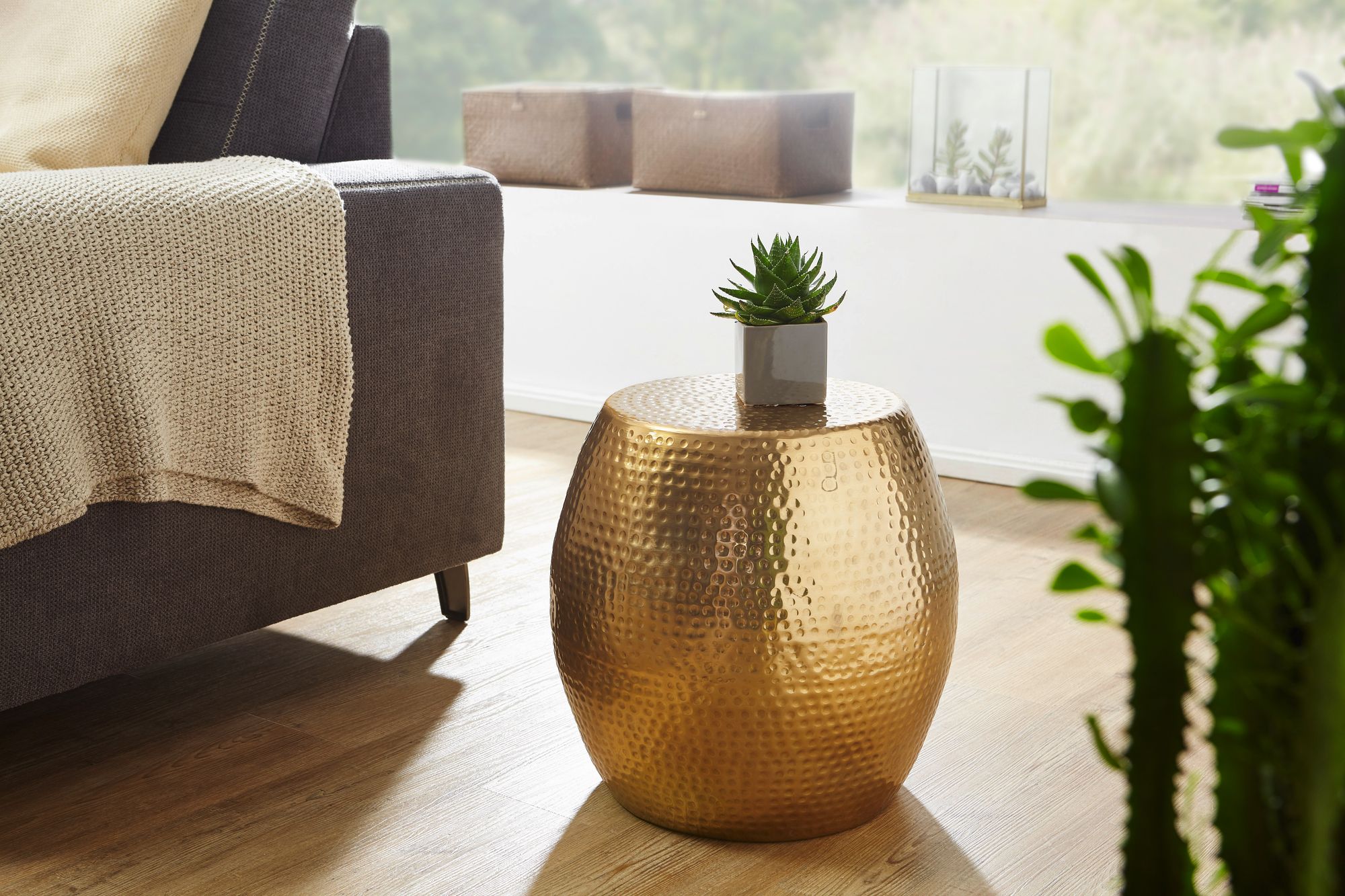 Beistelltisch Farsund Aluminium Gold Ø 42 cm