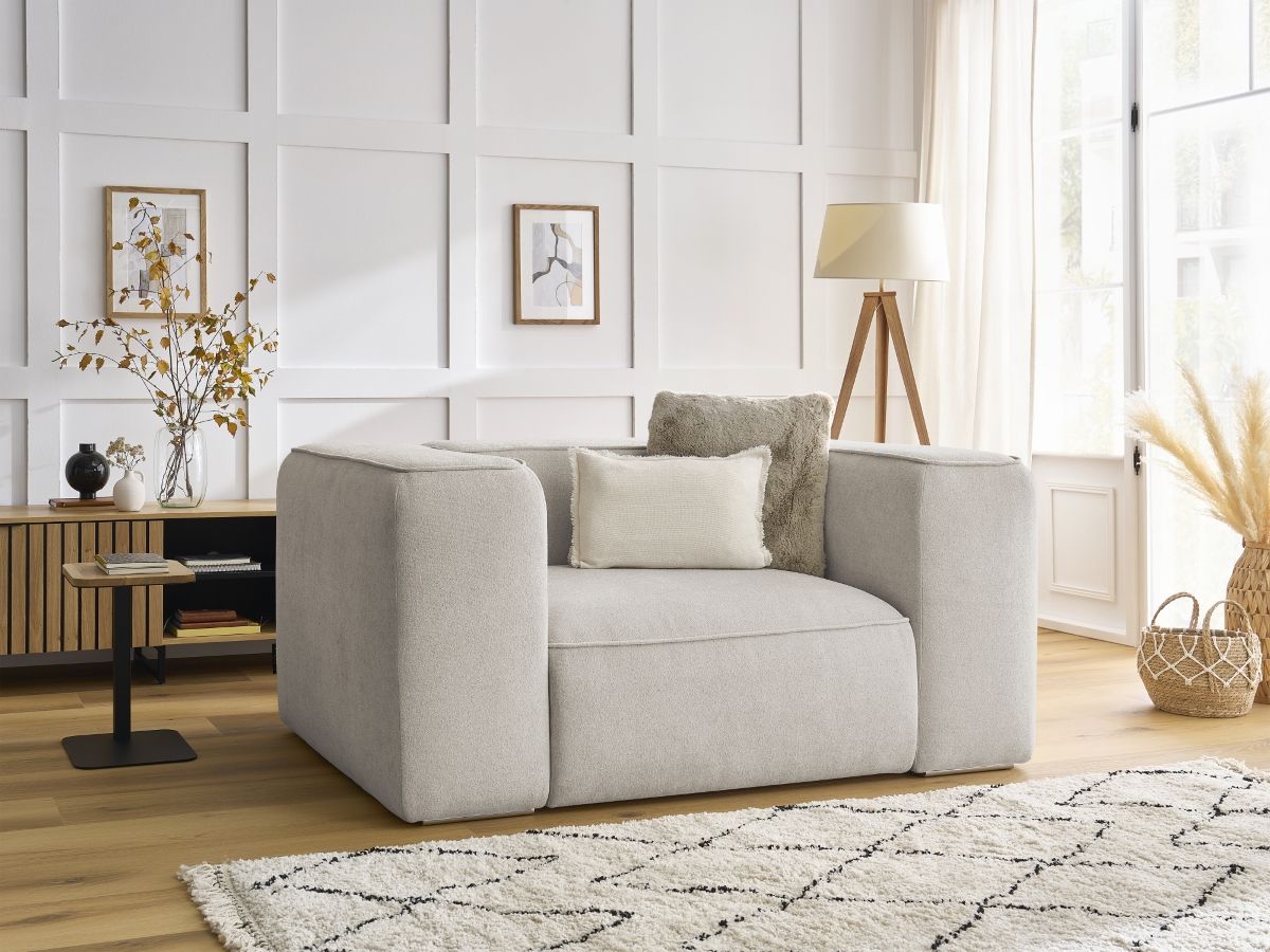 Bobochic Zephyr Sessel Strukturstoff Beige