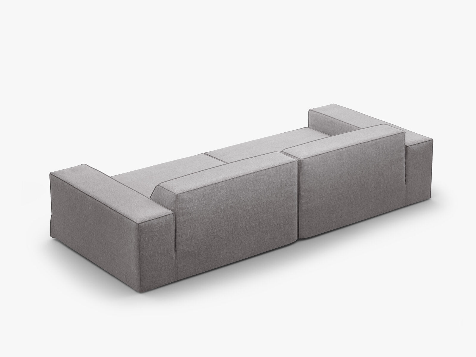 Micadoni Sofa Jodie 4-Sitzer Strukturierter Stoff Lins Warmes Grau