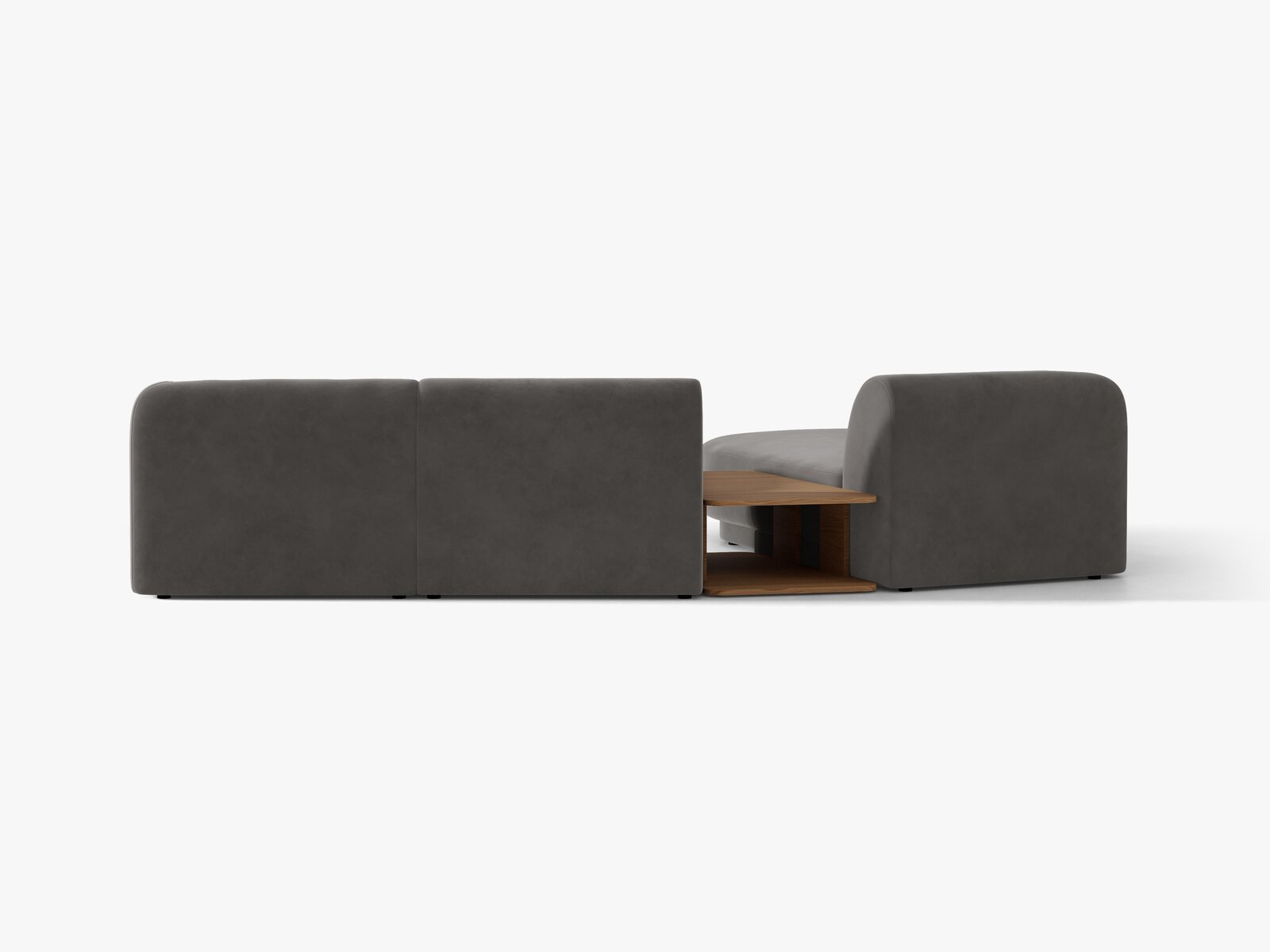 Micadoni Modulares Sofa Miley mit Recamiere 3-Sitzer Links Samt Venus Grau