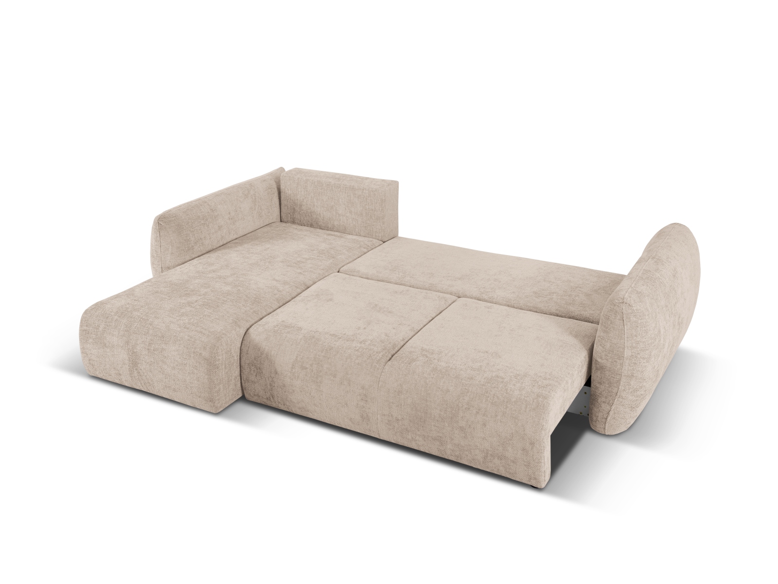 Cosmopolitan Design Ecksofa Matera 4-Sitzer mit Schlaffunktion Chenille Eden Dunkelbeige Links