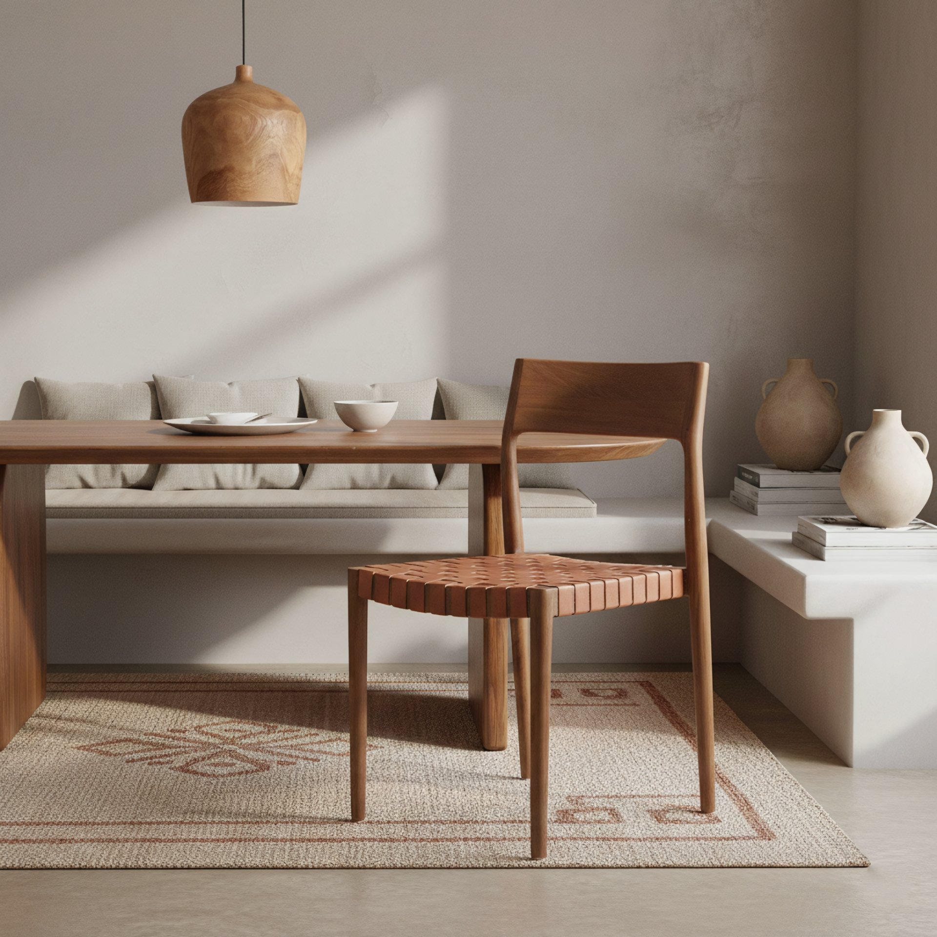 Raw Materials Freya Esszimmerstuhl aus Teakholz Leder Natur