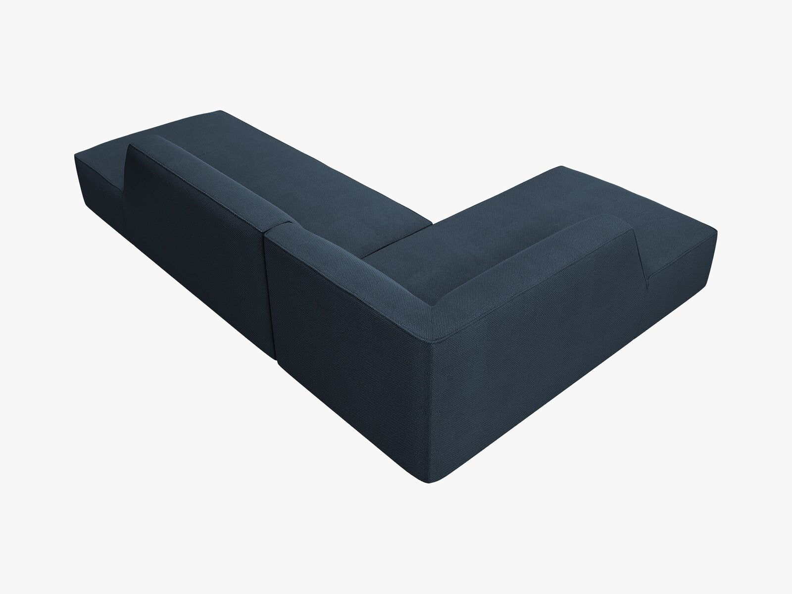 Micadoni Ecksofa Ruby 4-Sitzer Links Strukturierter Stoff Ottawa Marineblau