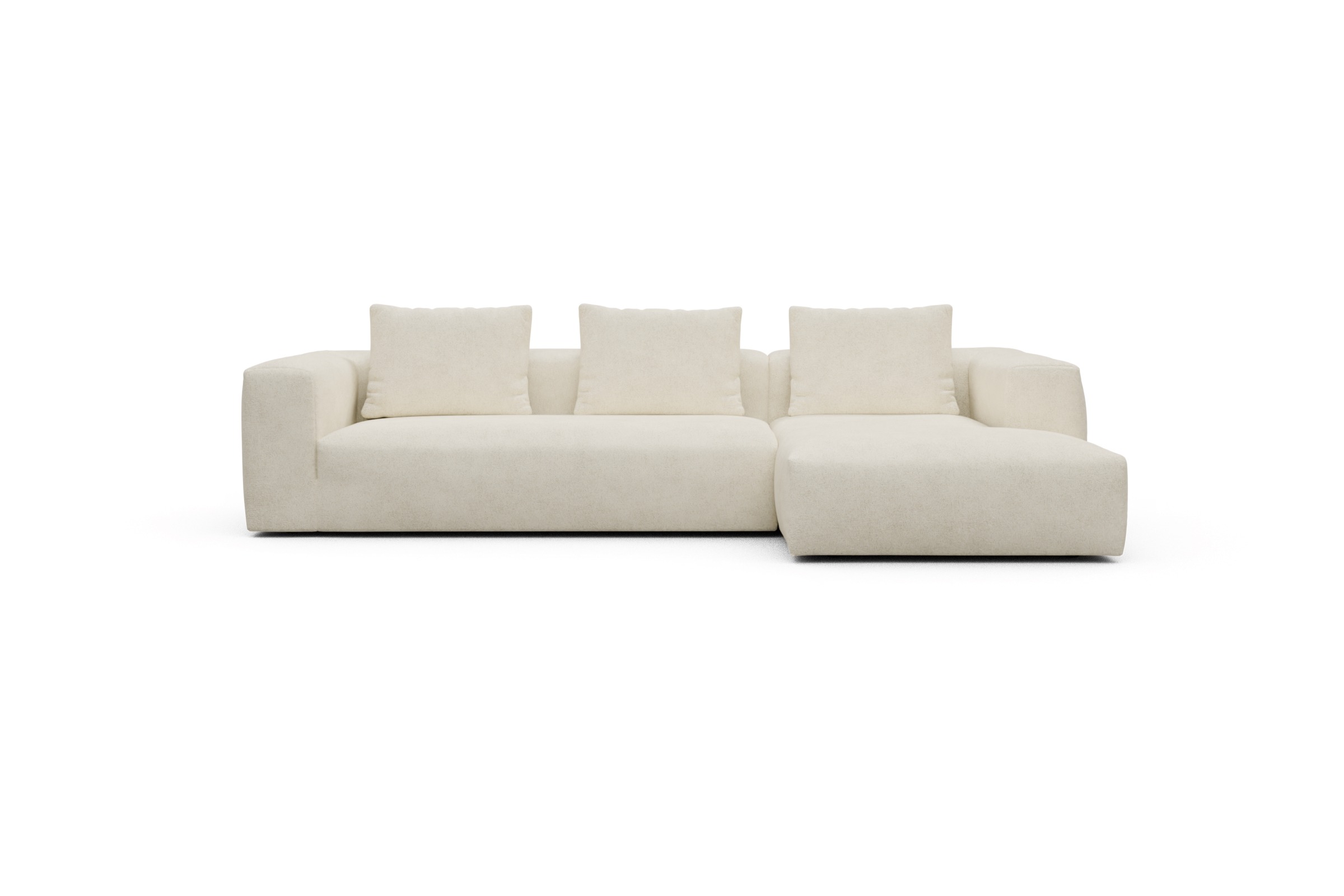 Skandi Home Ecksofa Fred Chaiselongue rechts mit 2,5-Sitzer Boucle-Off-White moebelfaktor