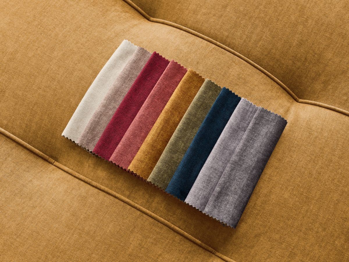 Bobochic Arsene Ecksofa mit Schlaffunktion und Bettkasten 277 × 200 cm Samt Gelb Ecke rechts