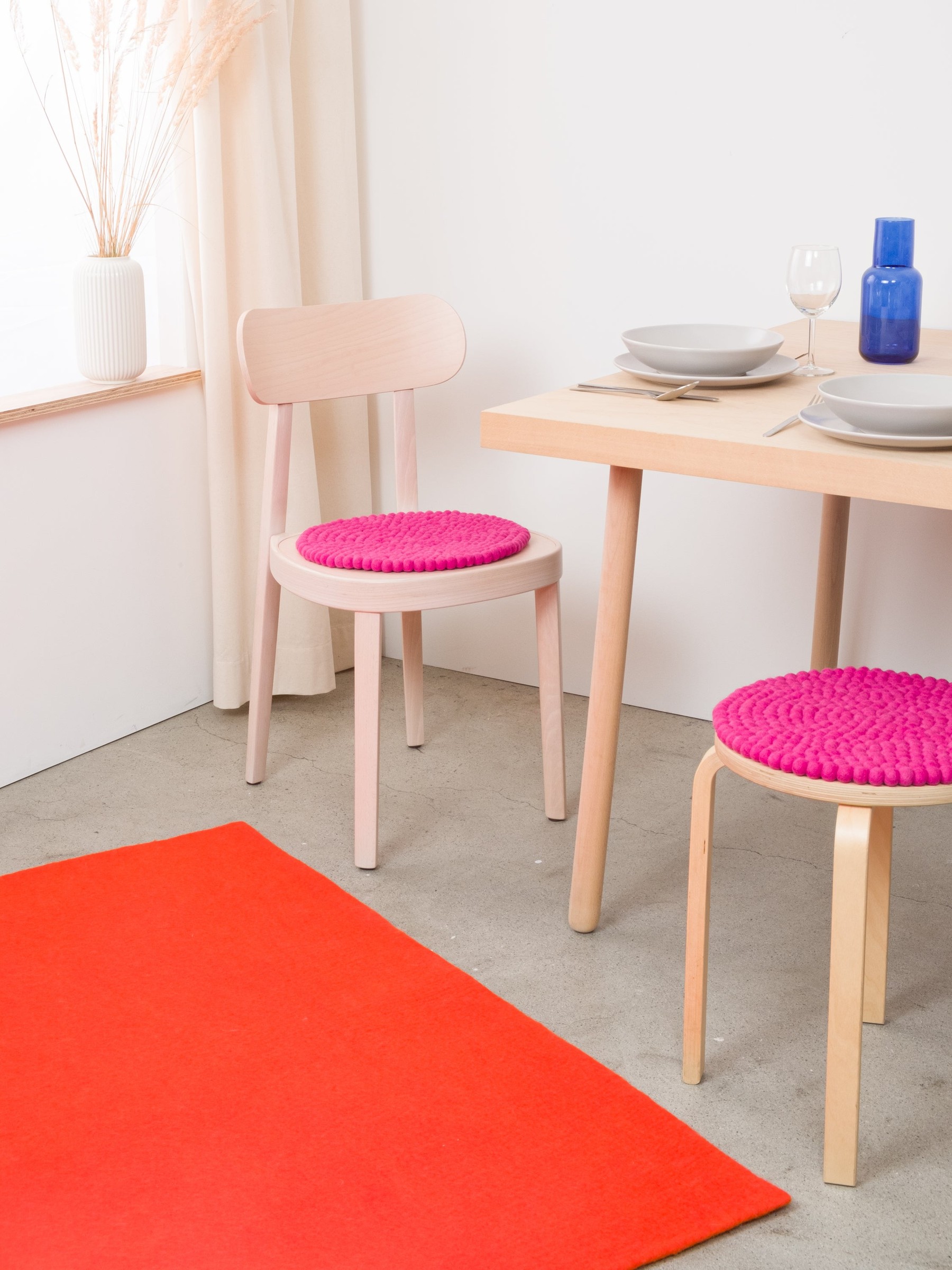 myfelt Lilli Filzkugel-Sitzauflage Pink Ø 36 cm