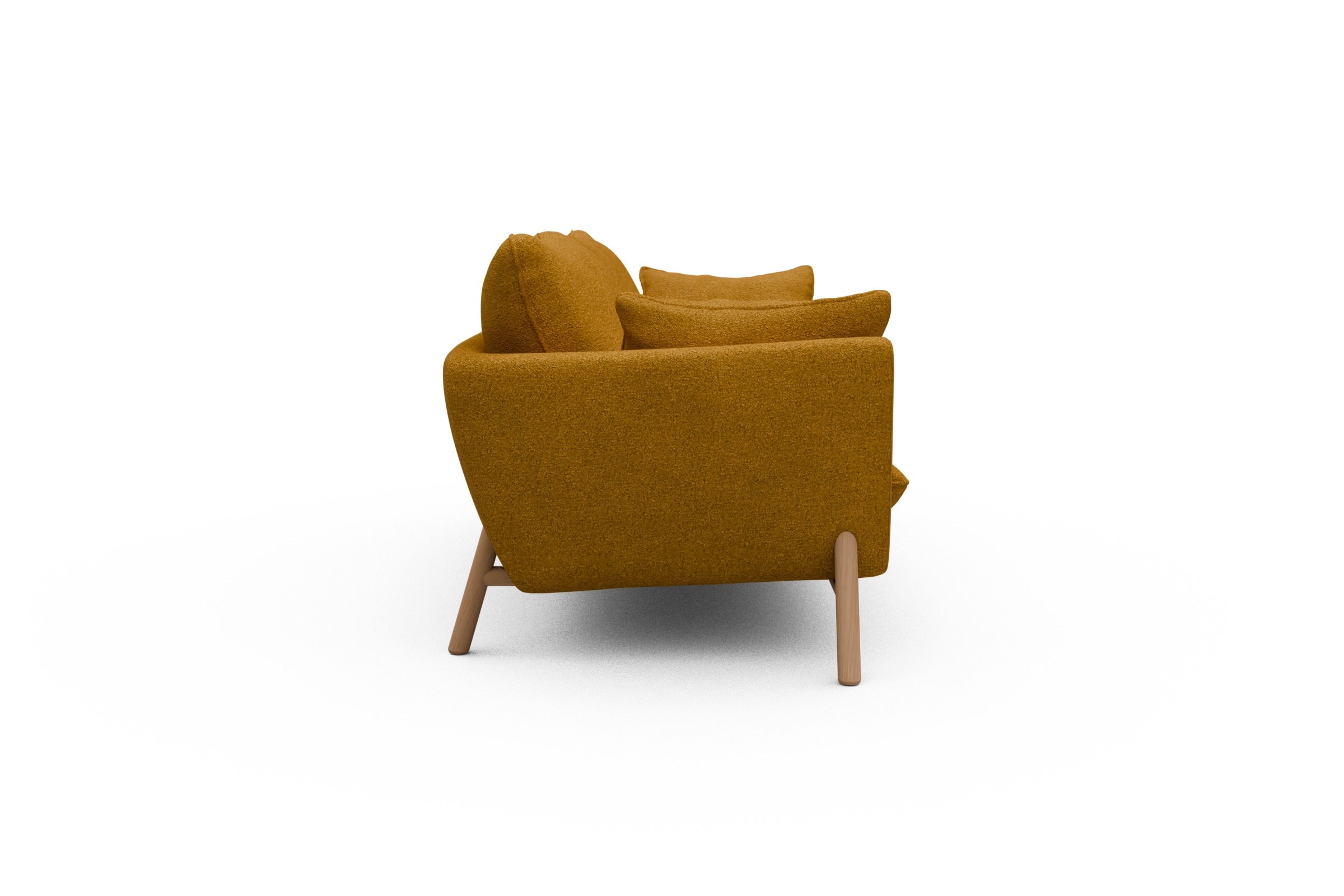 Sofa Emil 3-Sitzer Beinfarbe Eiche Natur Boucle-Ochre