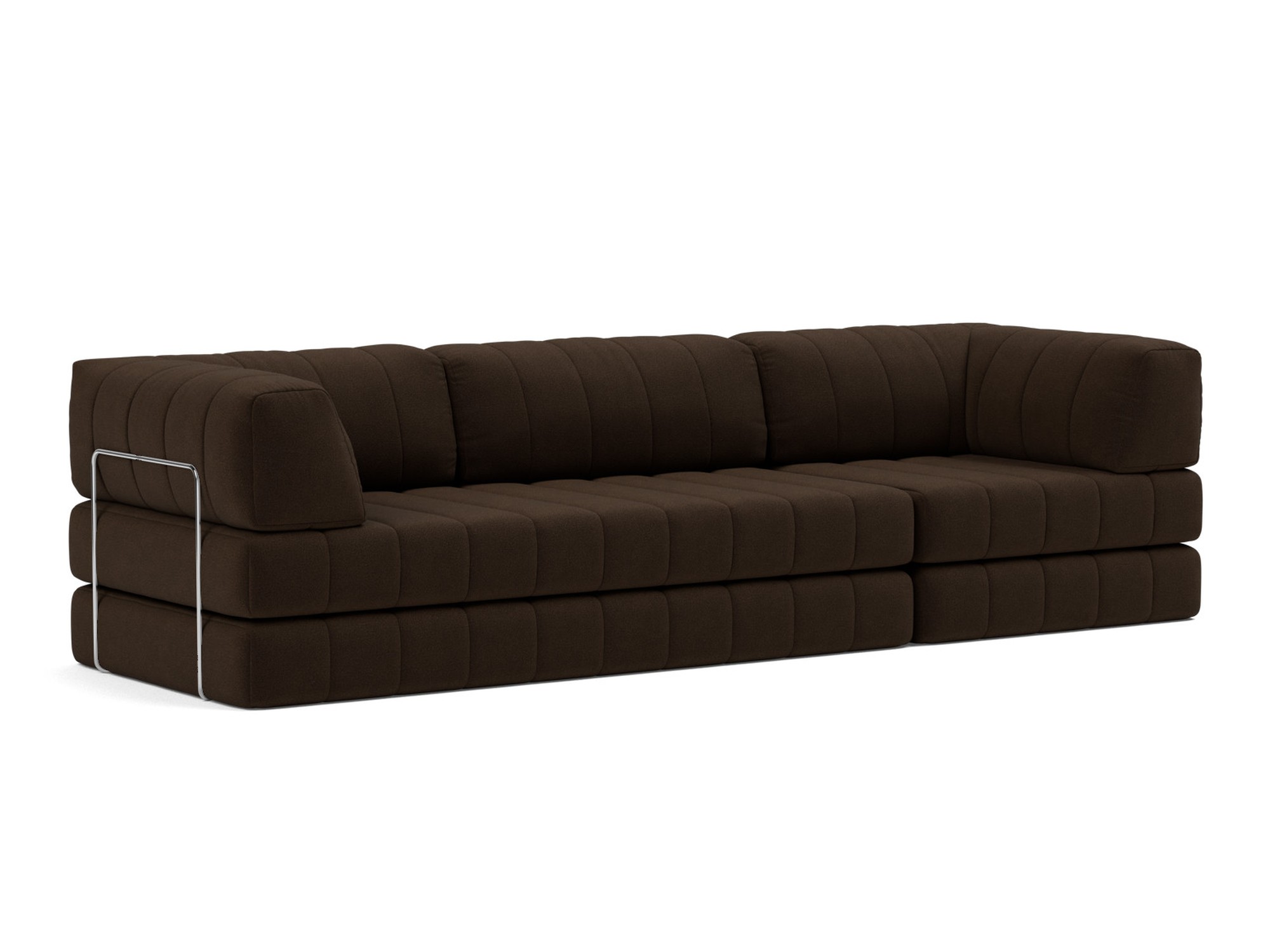 Schlafsofa CozyPad Grand mit Armlehnen Strukturierter Stoff Taura 358-Chocco