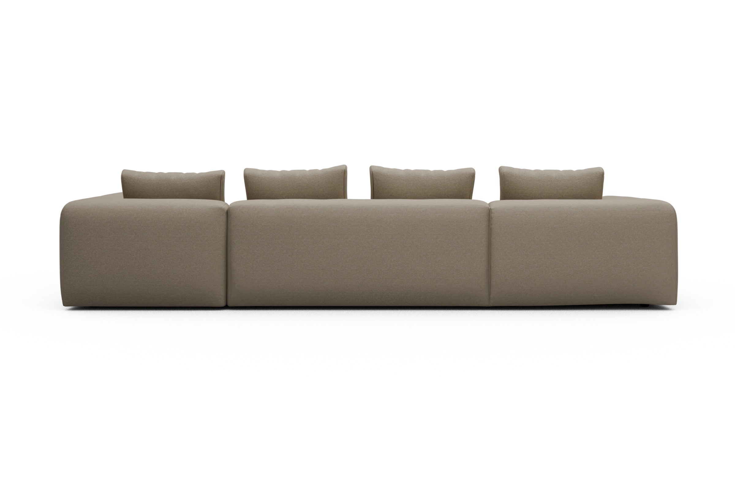 Wohnlandschaft Fred Chaiselongue links mit 2-Sitzer und lange Armlehne rechts Satya-Natural