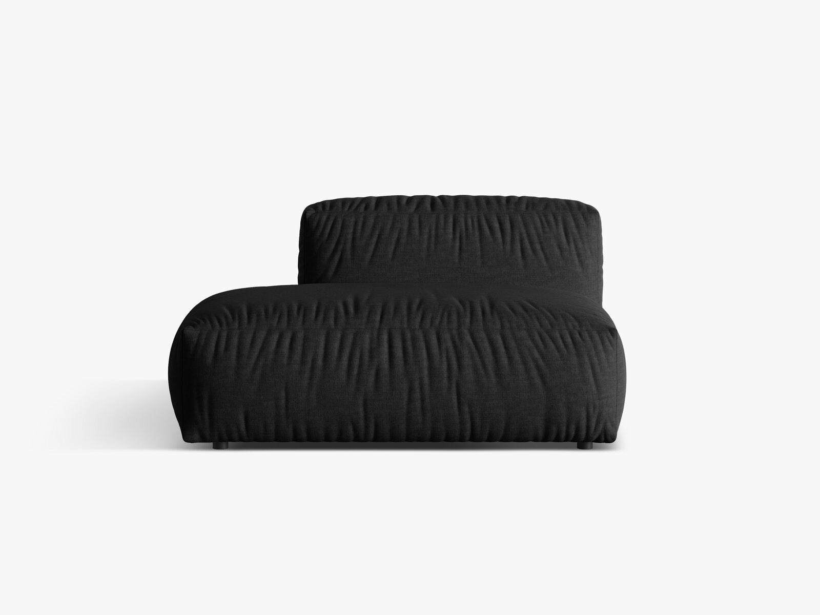 Micadoni Ecksofa-Modul Martina 1-Sitzer Strukturierter Stoff Boston Schwarz Links