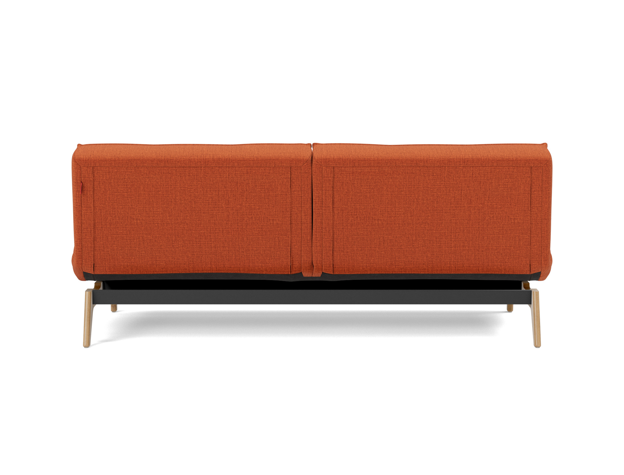 Schlafsofa Splitback Chenille Esina 412-Rust-Orange Beine Eiche