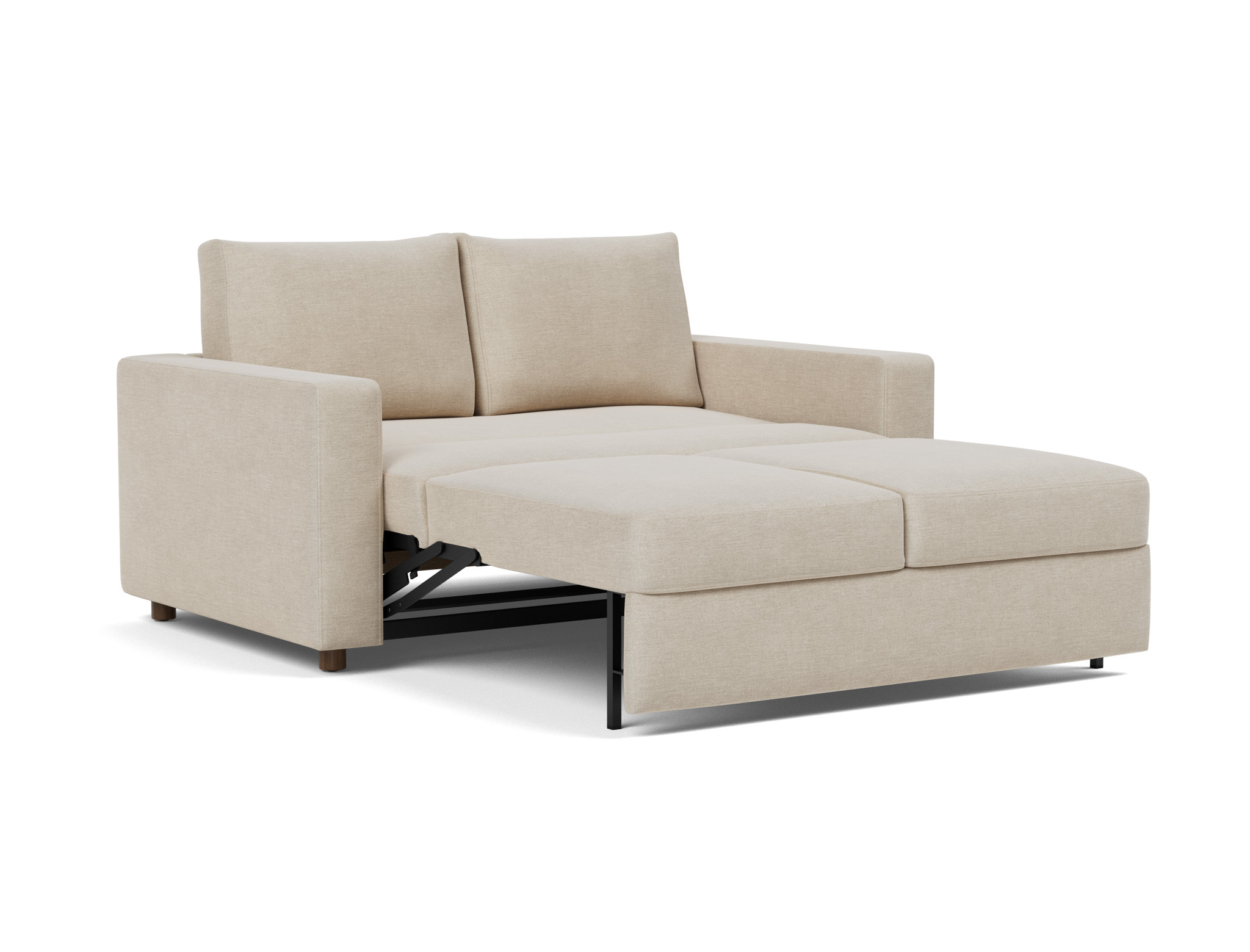 Schlafsofa Neah mit Standard-Armlehnen 140 Flachgewebe Phobos 586-Latte
