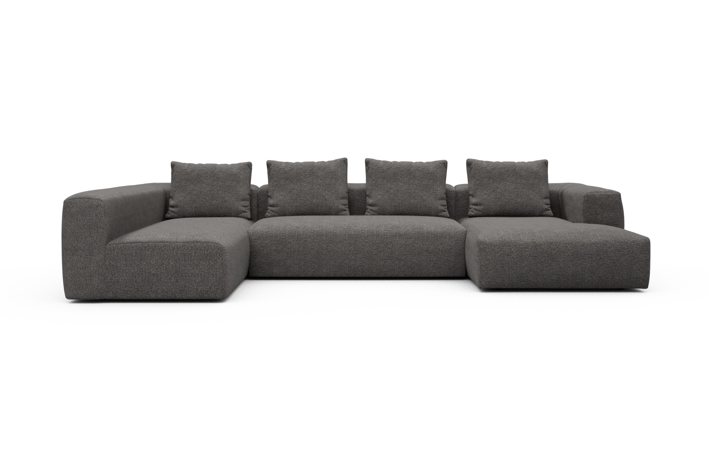 Skandi Home Wohnlandschaft Fred Chaiselongue rechts mit 2-Sitzer und lange Armlehne links Carreno-Salt-and-Pepper moebelfaktor
