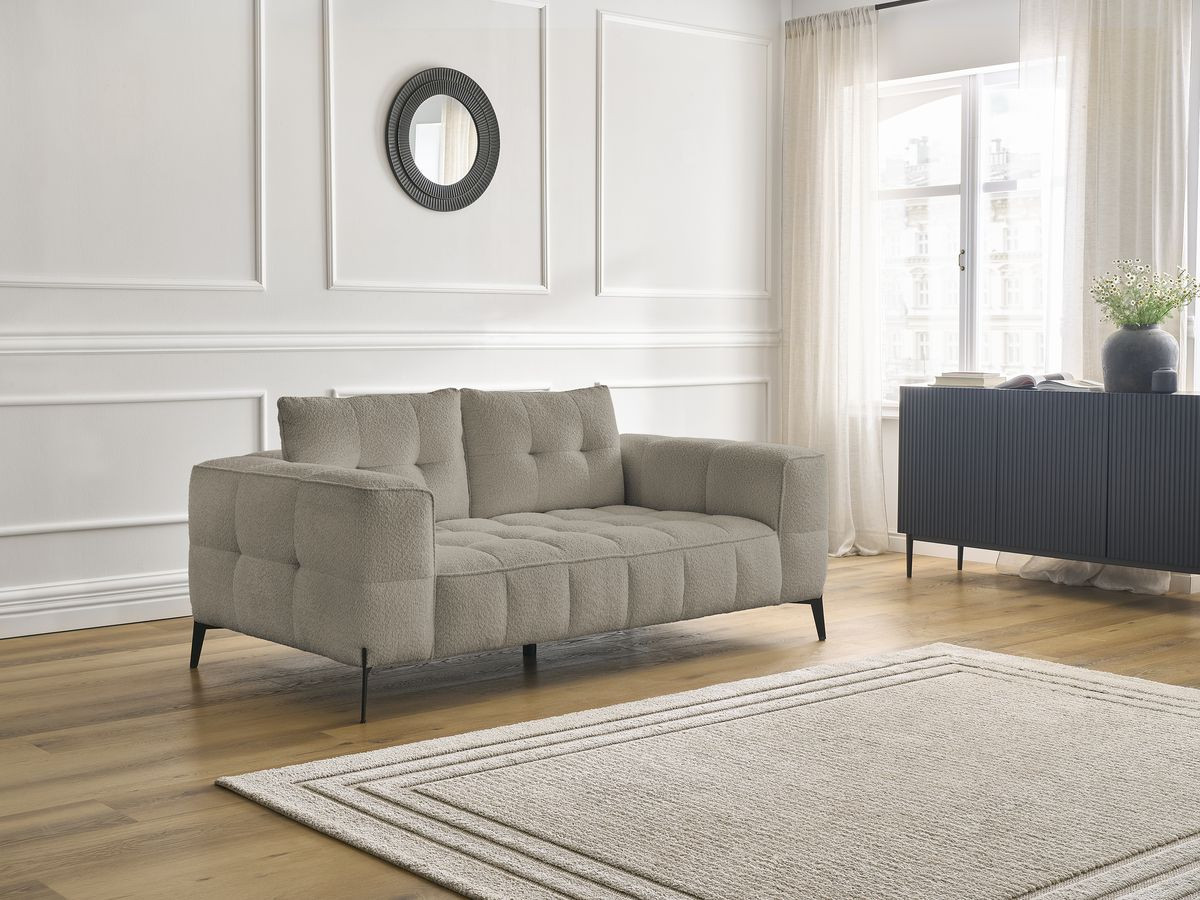 Bobochic Anis Sofa 2-Sitzer Bouclé-Stoff Taupe