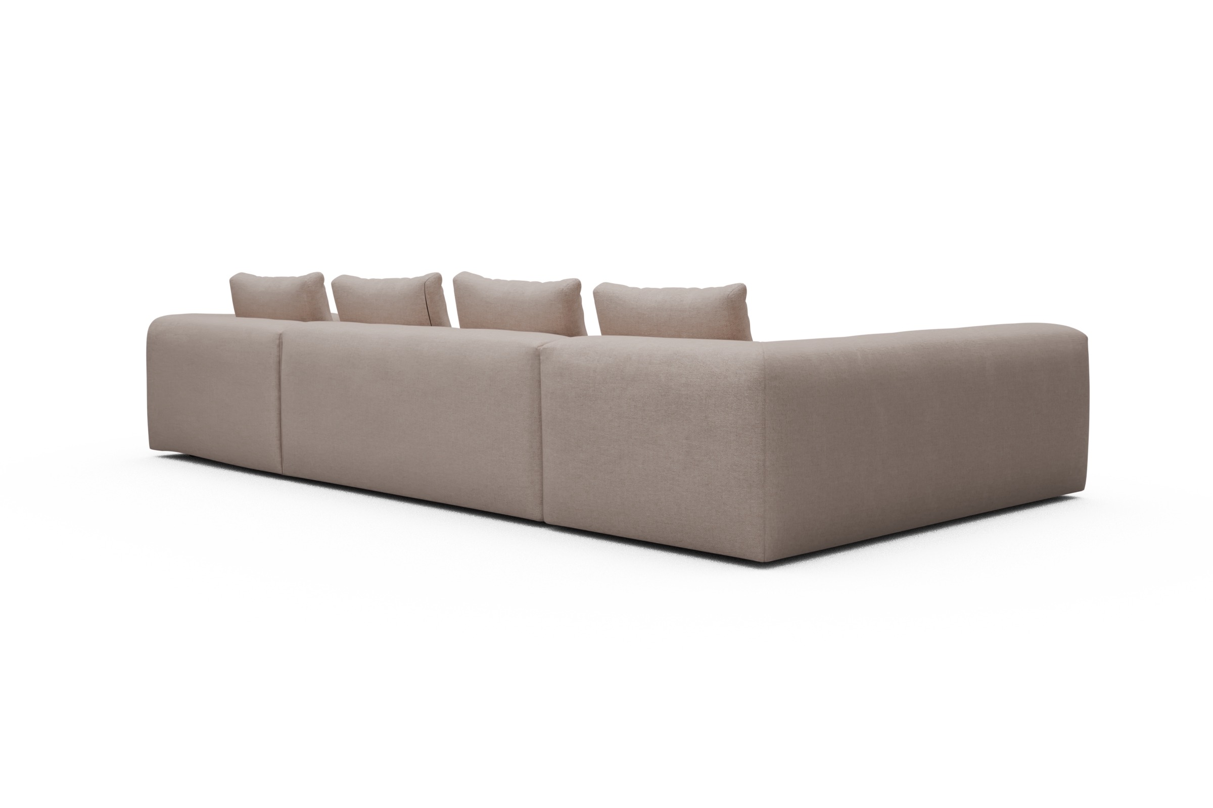 Wohnlandschaft Fred Chaiselongue rechts mit 2-Sitzer und lange Armlehne links Weda-Sand
