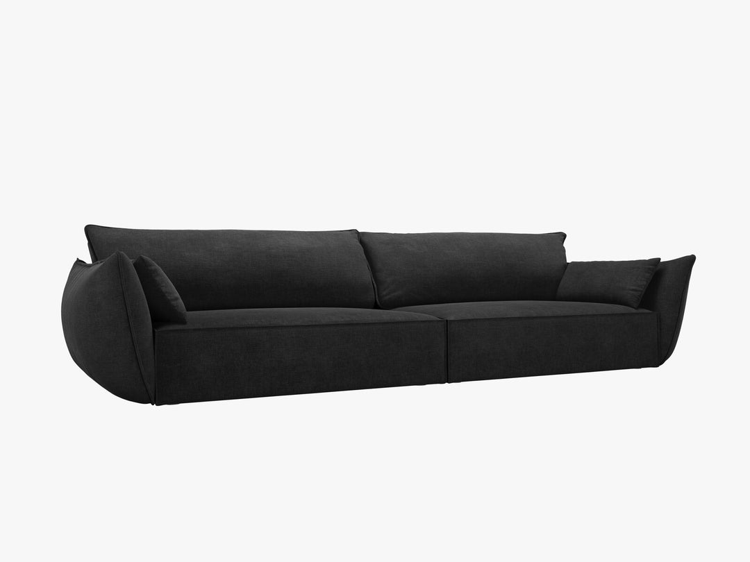 Micadoni 4-Sitzer Sofa Kaelle Chenille Over The Horizon Schwarz