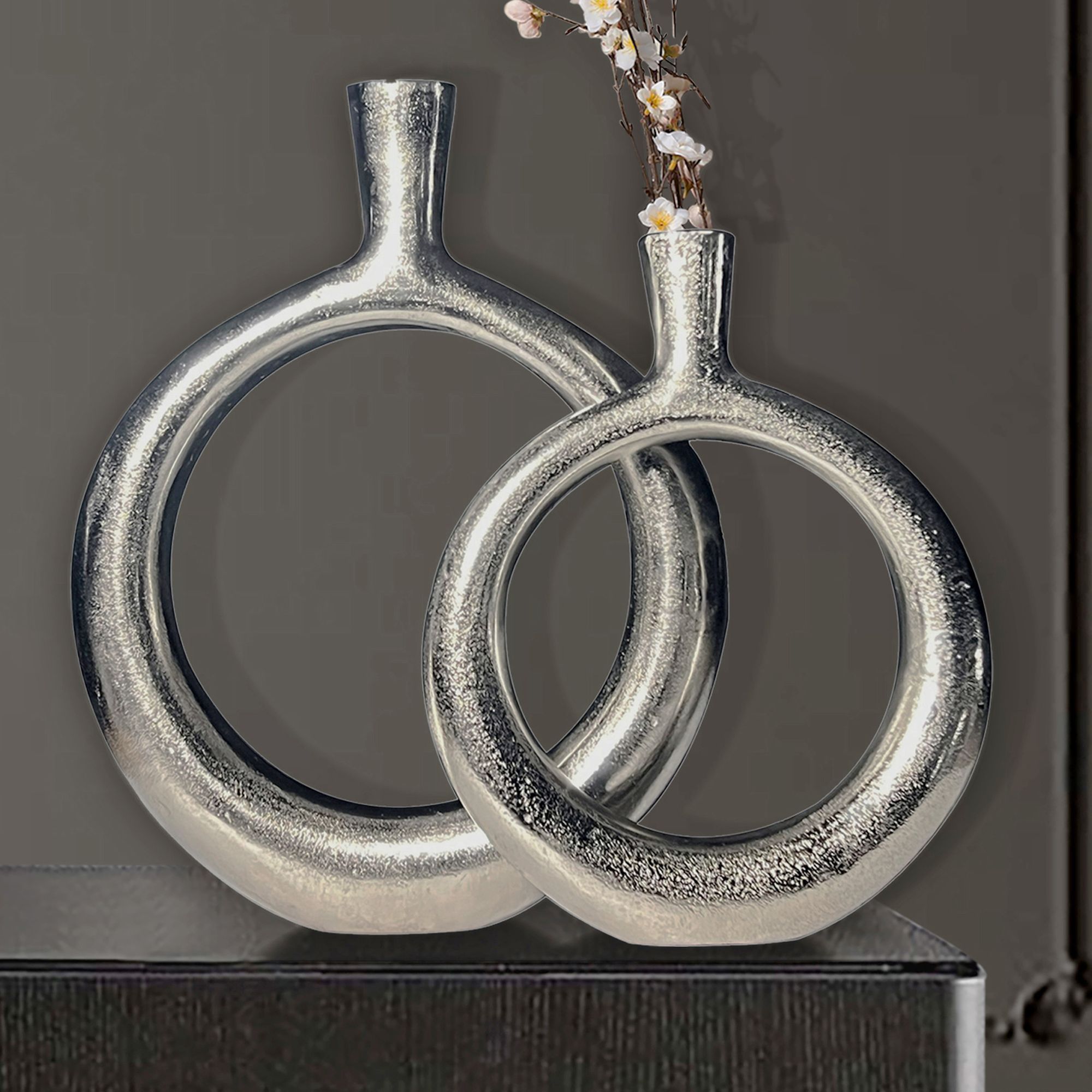 Tischvase Hovden Aluminium Silber