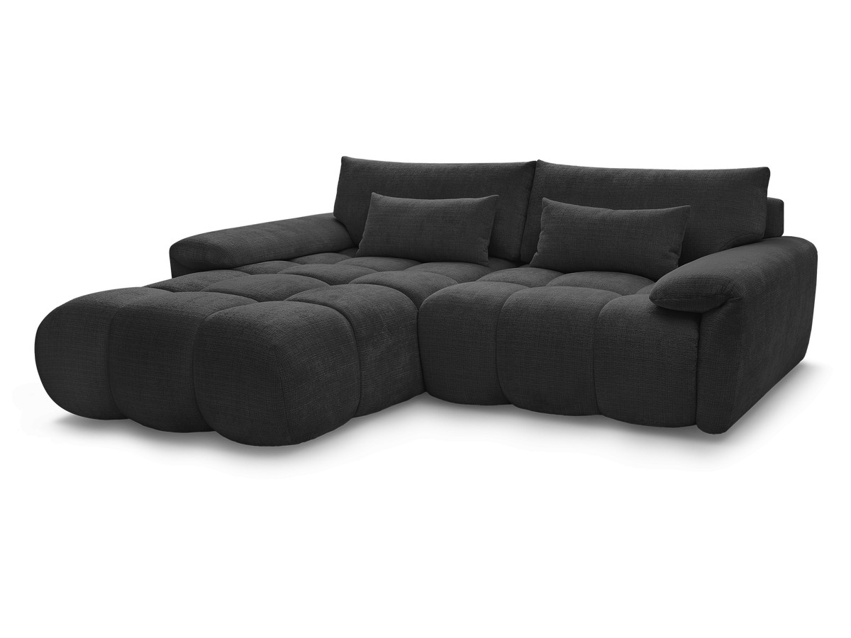 Bobochic Ivane Ecksofa Strukturstoff Schwarz Ecke links