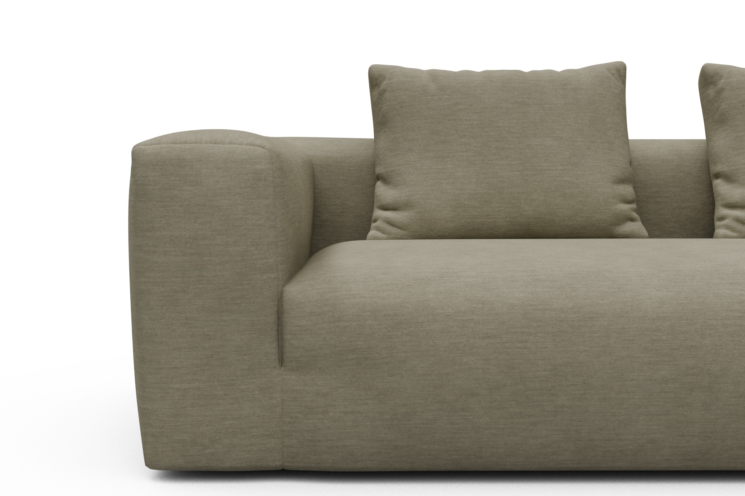 Ecksofa Fred Relax-Ecke rechts mit 2,5-Sitzer Vivus-Dusty-Sand