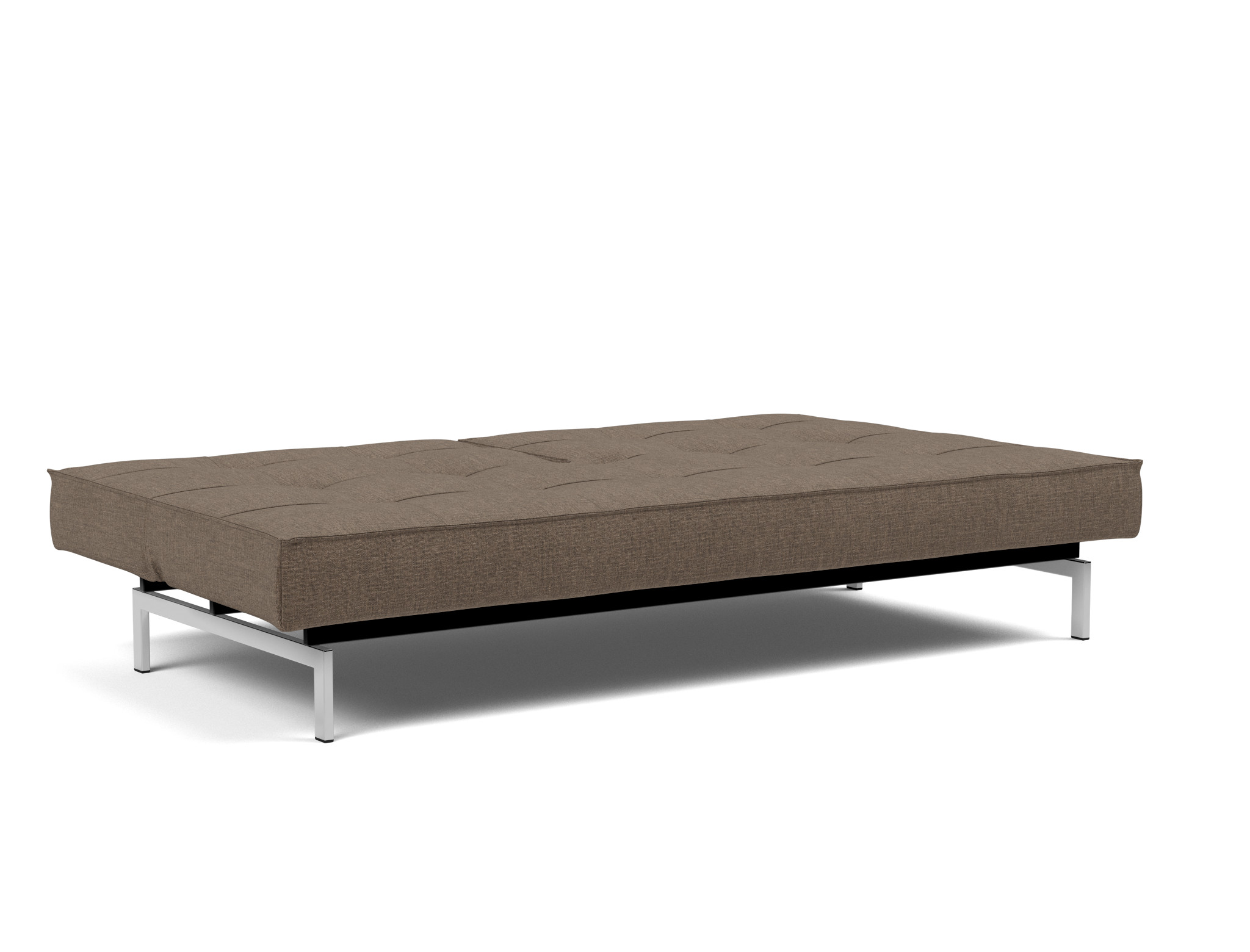 Schlafsofa Splitback Chenille Esina 411-Cedar-Brown Beine Chrom