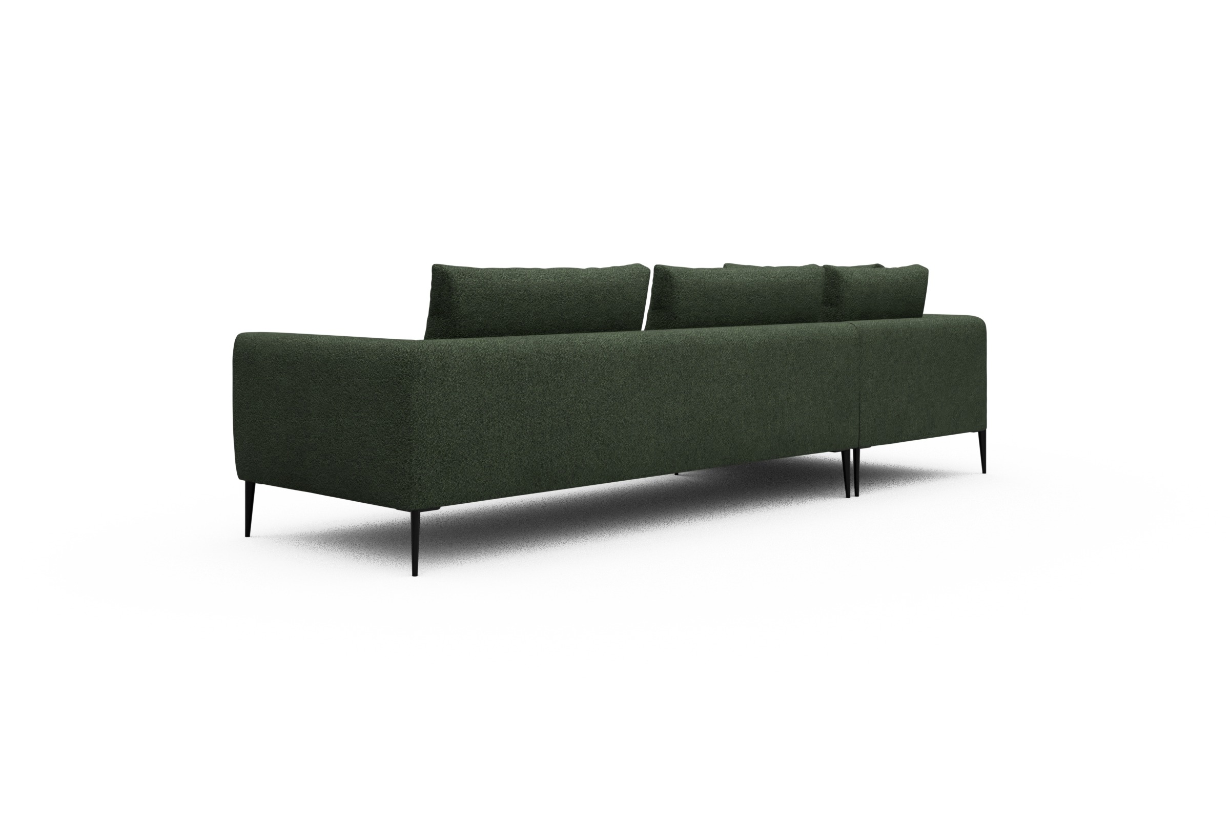 Ecksofa Paul Relax-Ecke rechts mit 3-Sitzer Vanora-Deep-Green