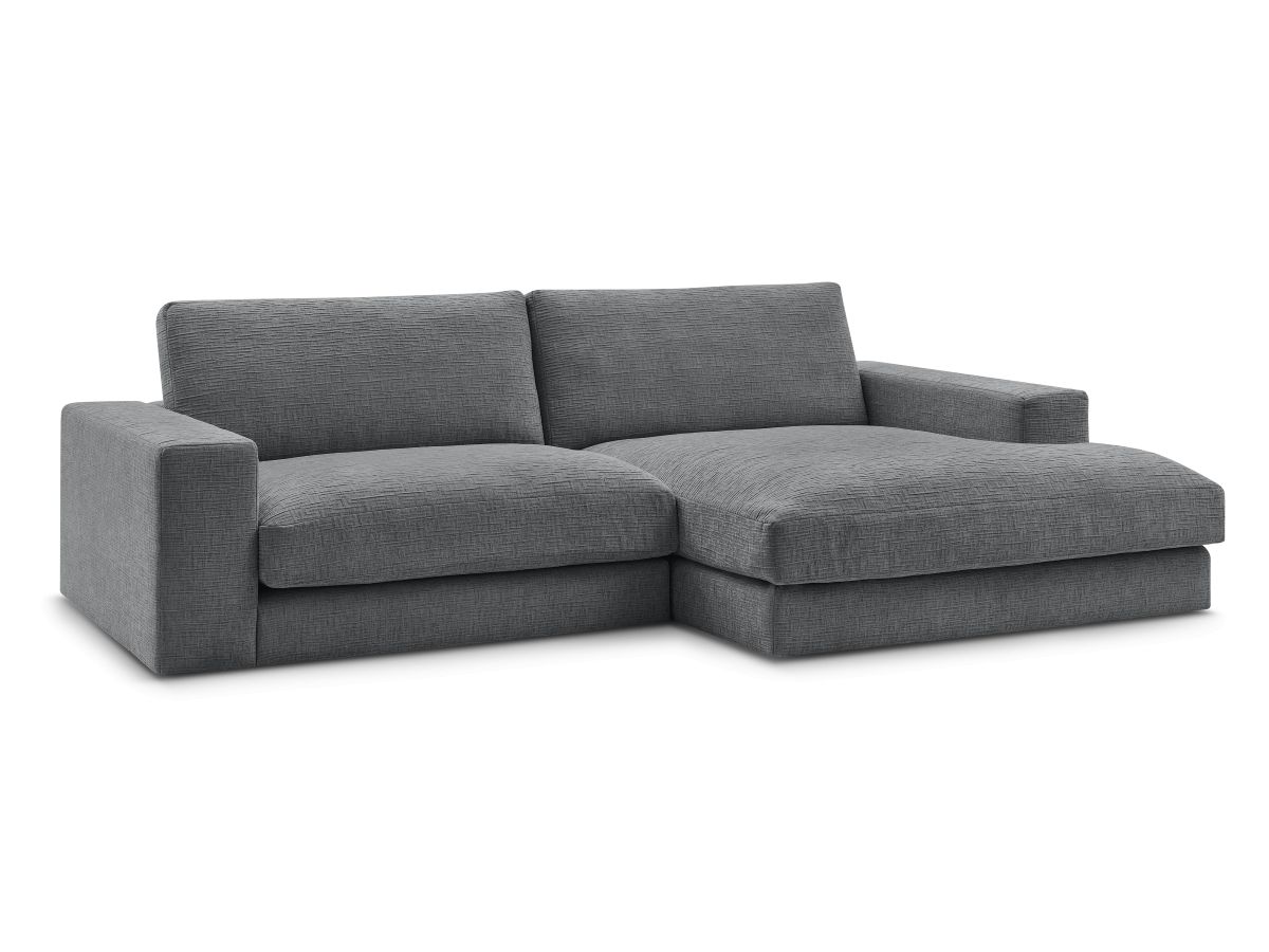 Bobochic Leonard Ecksofa 234 × 159 cm Strukturstoff Dunkelgrau Ecke rechts