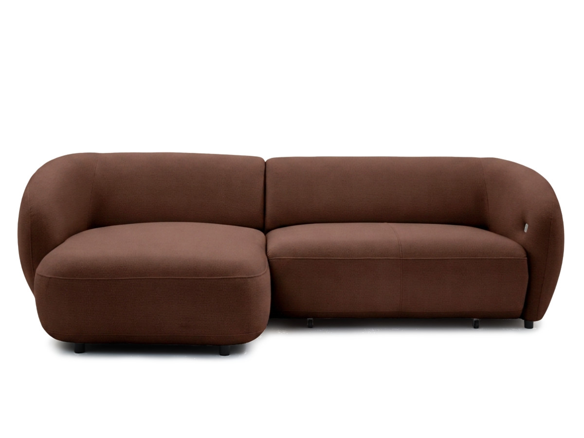 Bobochic Halo Ecksofa mit Schlaffunktion Stoff Braun Ecke links