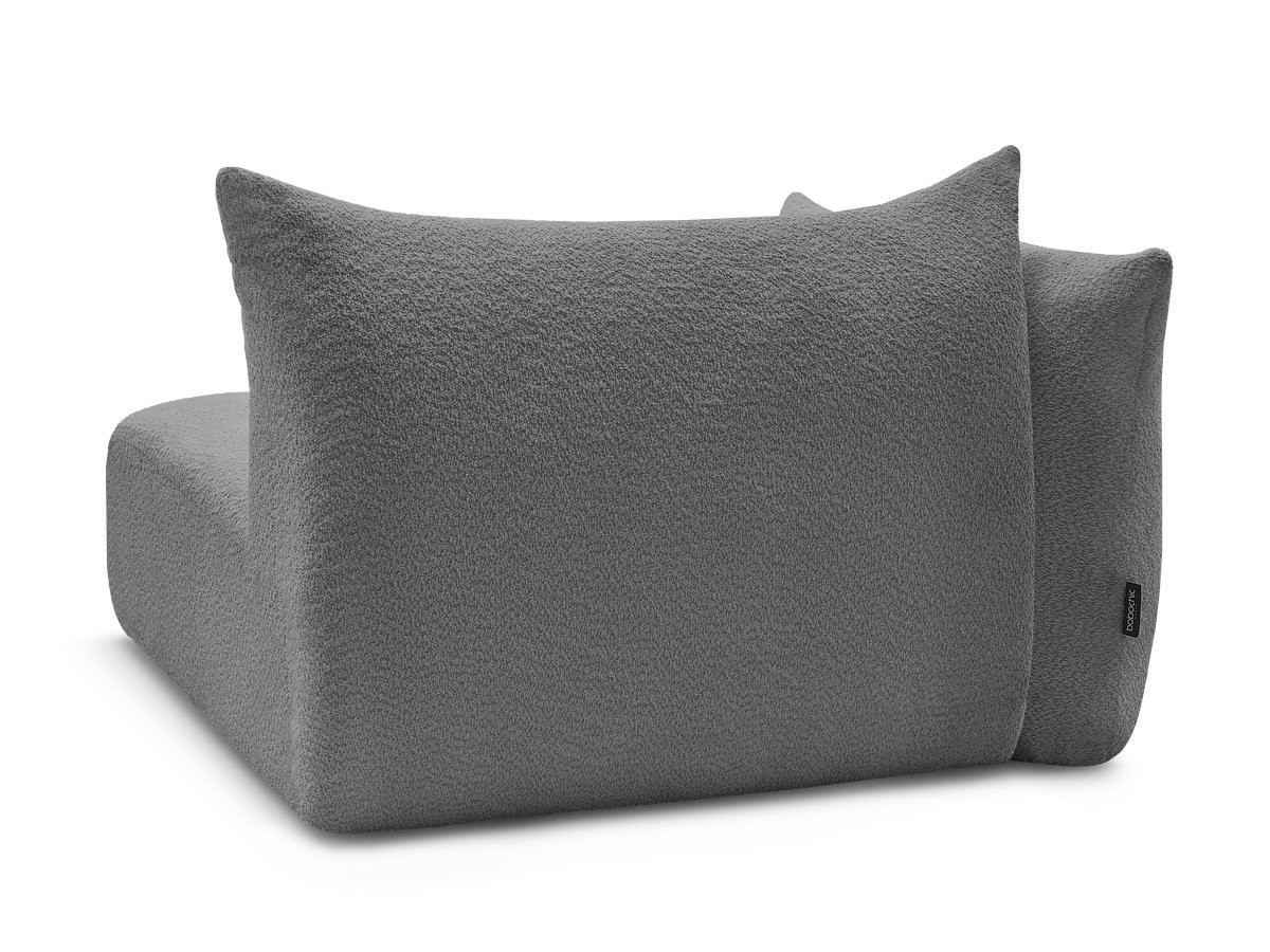 Bobochic Azra Sofamodul 2-Sitzer 143 × 112 cm Bouclé-Stoff Dunkelgrau Ecke rechts