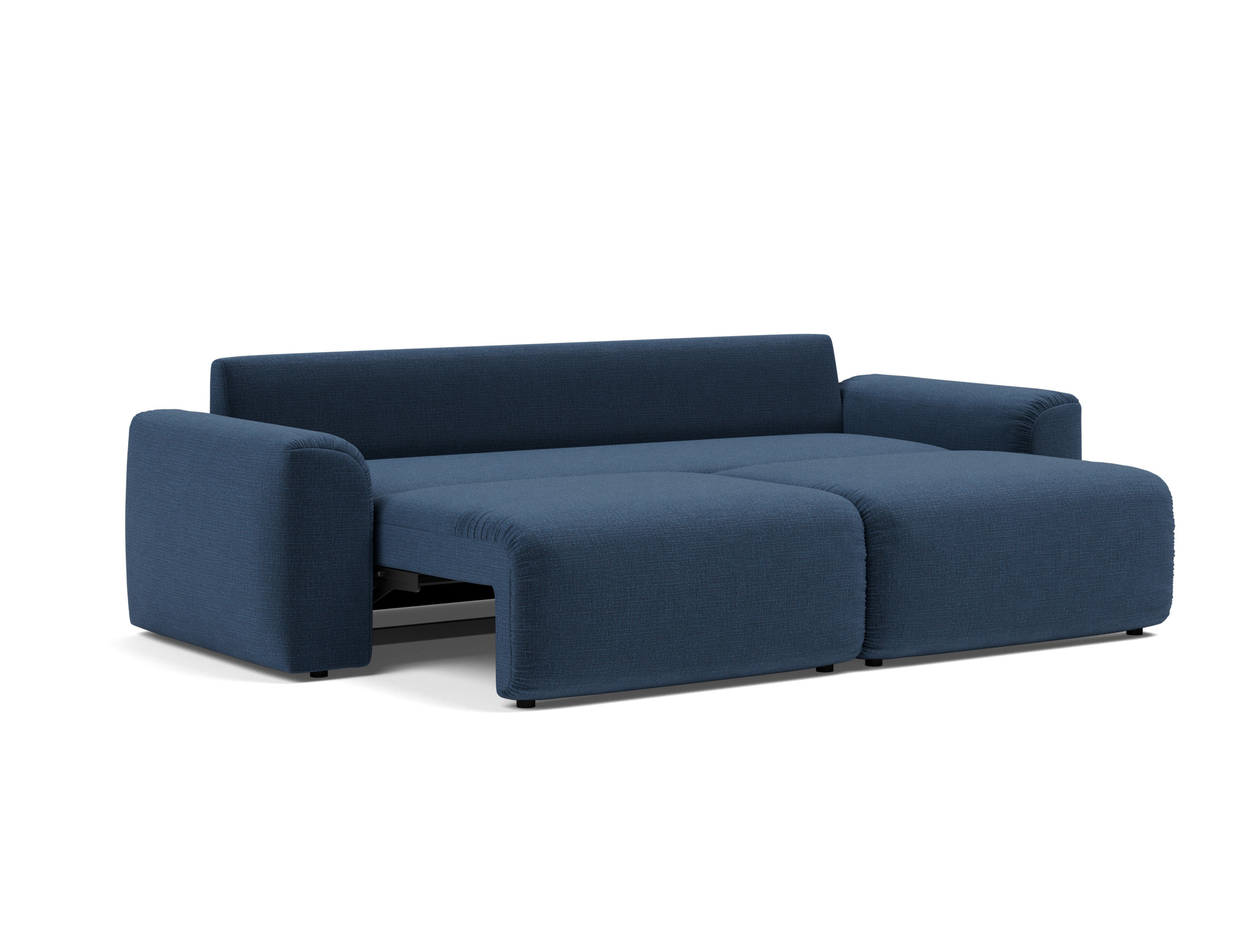 Schlafsofa Norum mit Chunky-Armlehnen Chenille Esina 414-Indigo-Blue