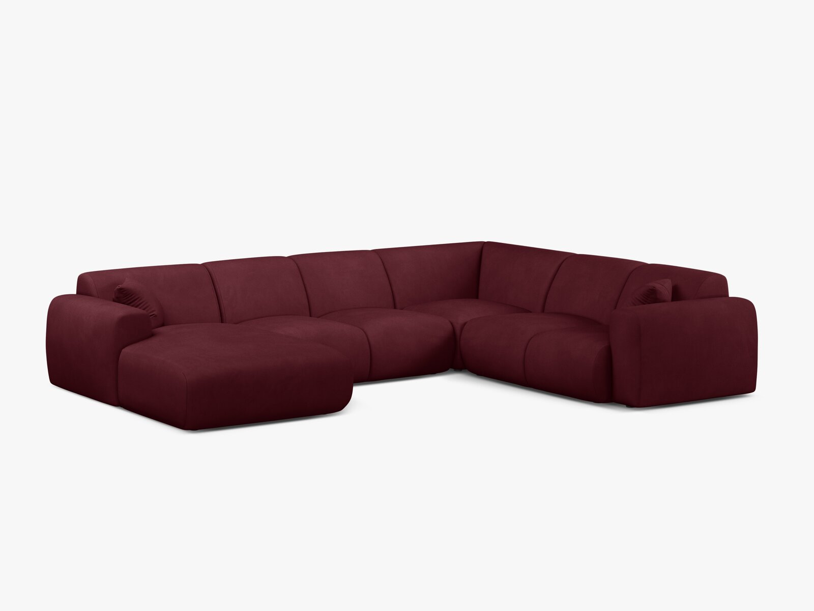Micadoni Molino Panoramasofa 6-Sitzer Rechts Chenille Rebel Bordeaux