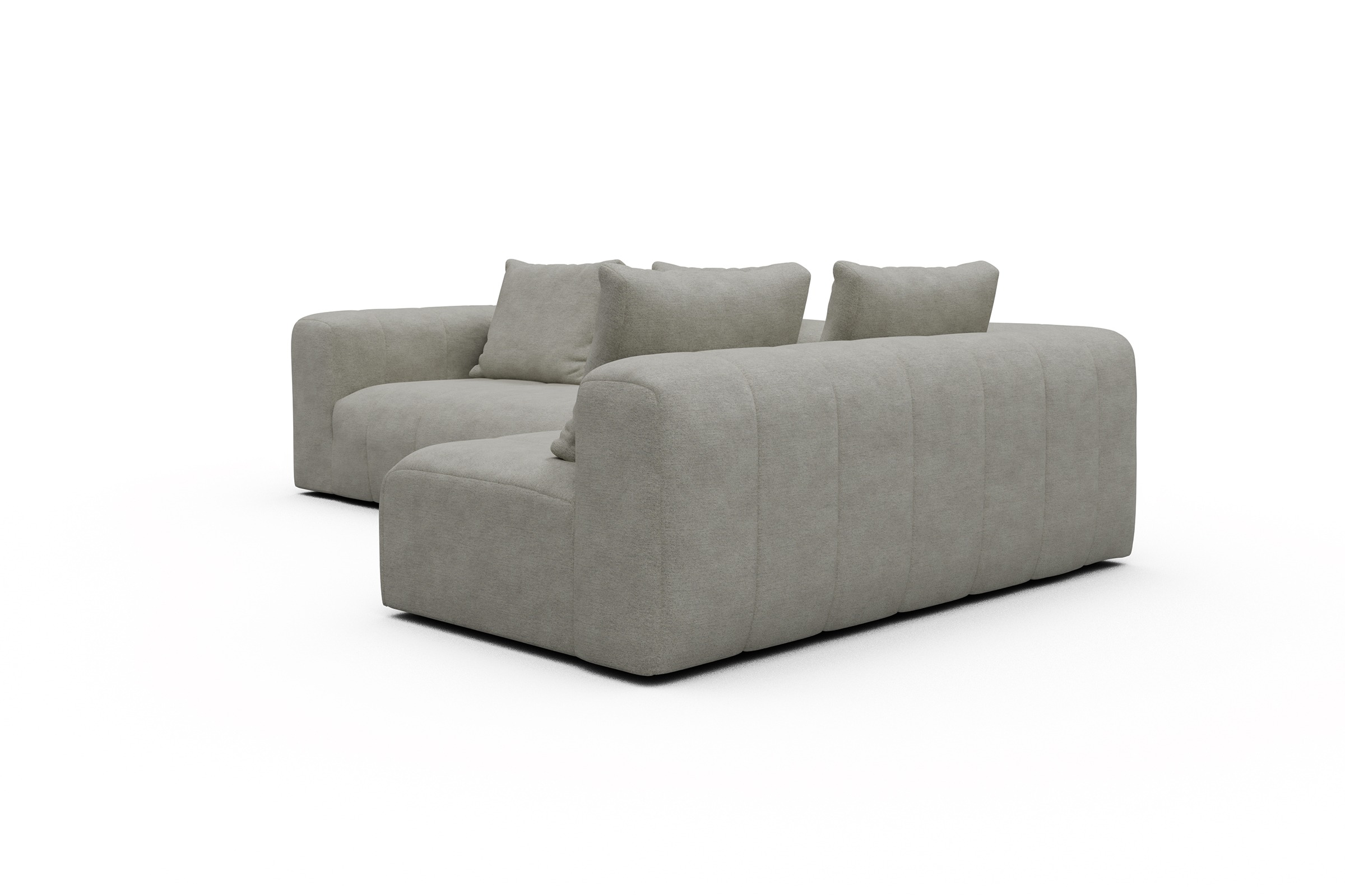 Ecksofa Hugo 2x 2,5-Sitzer Armlehne links Carreno-Moon-Stone-White