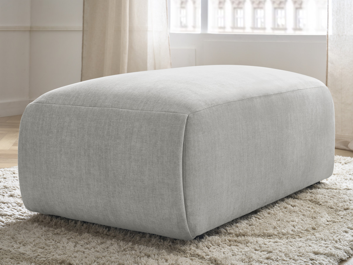 Bobochic Jana Pouf 63 × 114 cm Samt Hellgrau