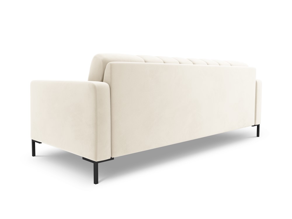 Cosmopolitan Design Sofa Bali 3-Sitzer Samt Bluvel Helles Beige Beine Schwarzes Metall