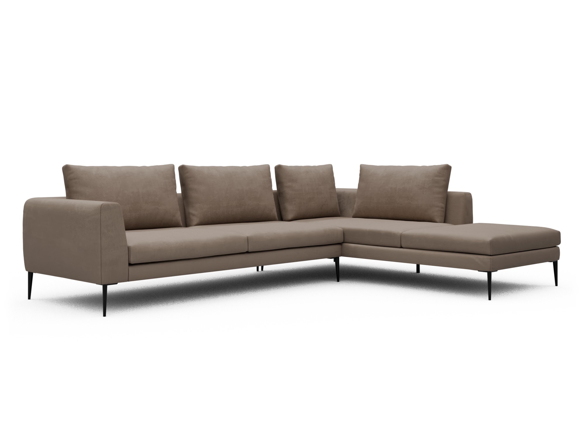 Skandi Home Ecksofa Paul Relax-Ecke rechts mit 3-Sitzer Cordufine-Biege moebelfaktor