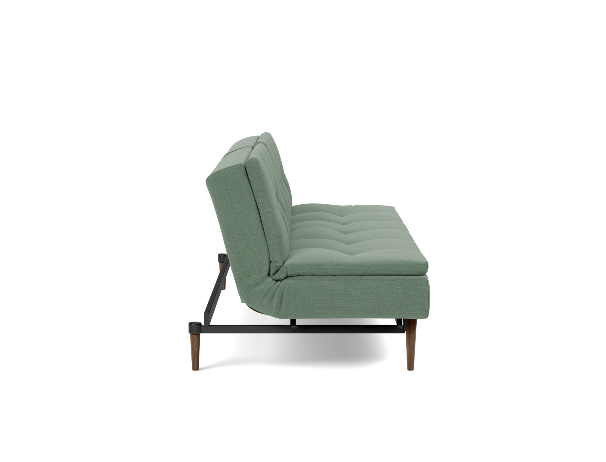 Schlafsofa Dublexo Flachgewebe Elegance 518-Green Beine Styletto Eiche dunkel