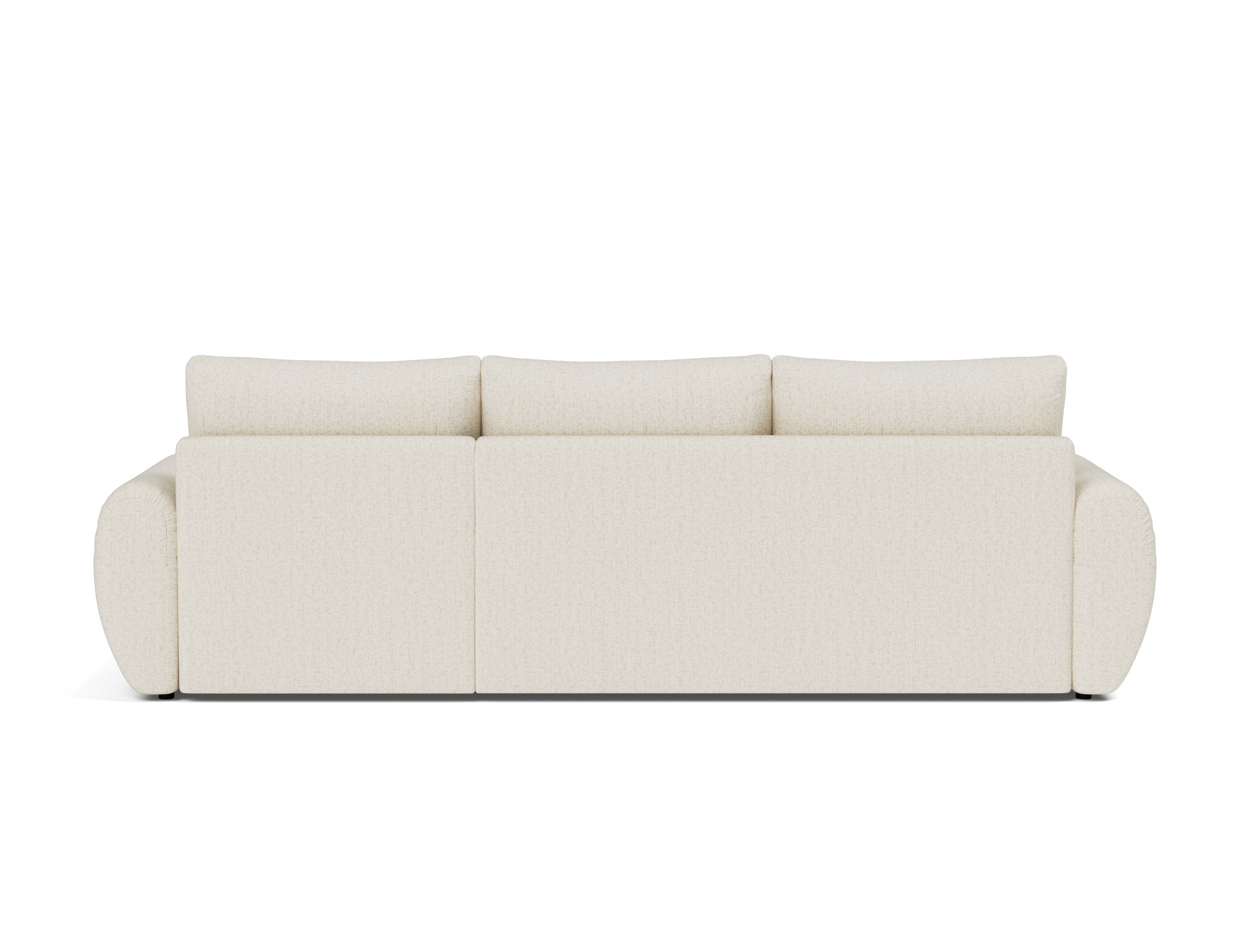Schlafsofa Norum mit Chaiselongue und Curve-Armlehnen Boucle Skandi 531-Off-White