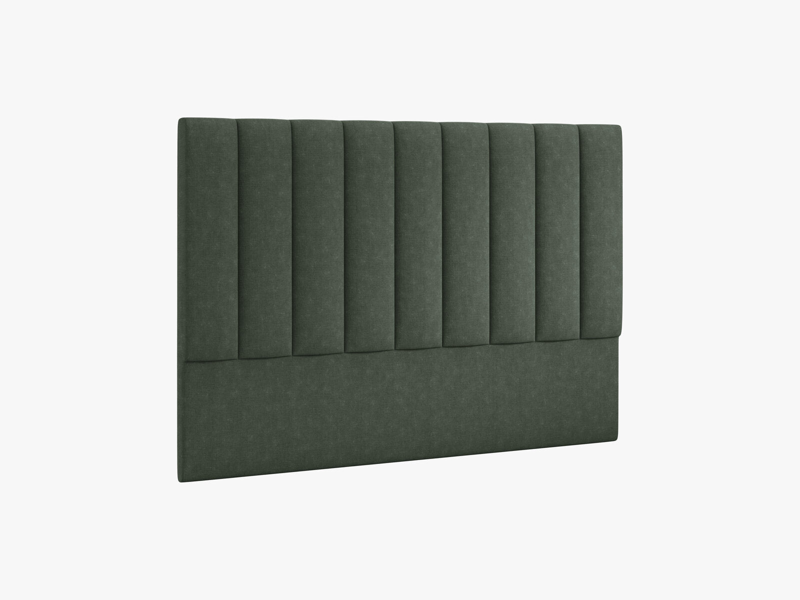 Micadoni Marl Samtiger Kopfteil 140 cm (H 120 cm) Strukturierter Stoff Liberty Moosgrün 180x120