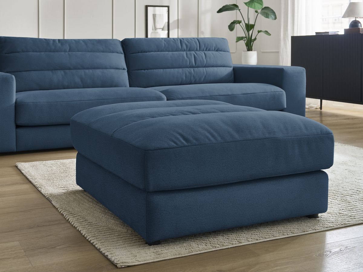 Bobochic Sierra Sofa 4-Sitzer mit Pouf Samt Dunkelblau