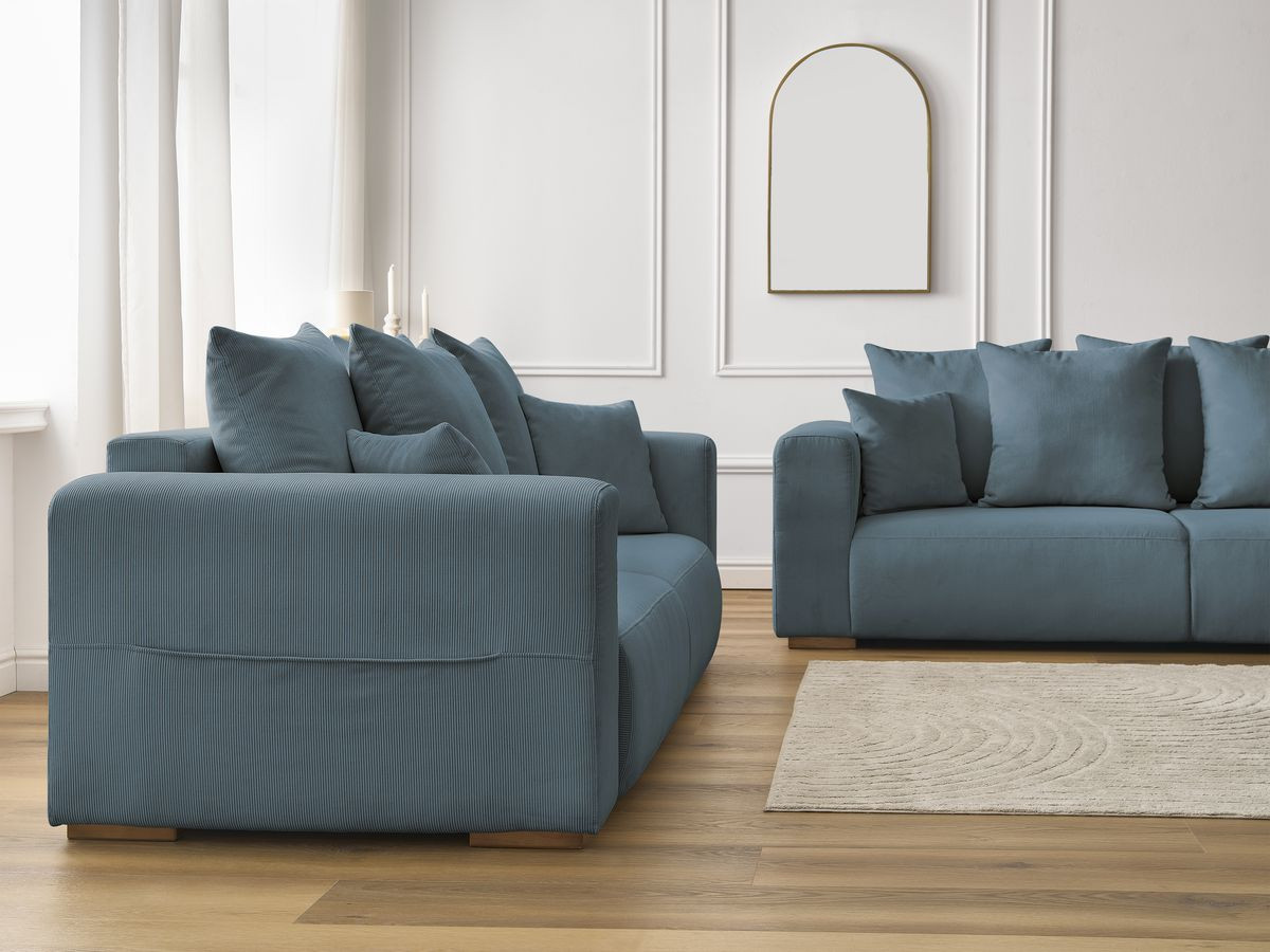 Bobochic Sidonie Sofa 5-Sitzer Cordsamt Dunkelblau