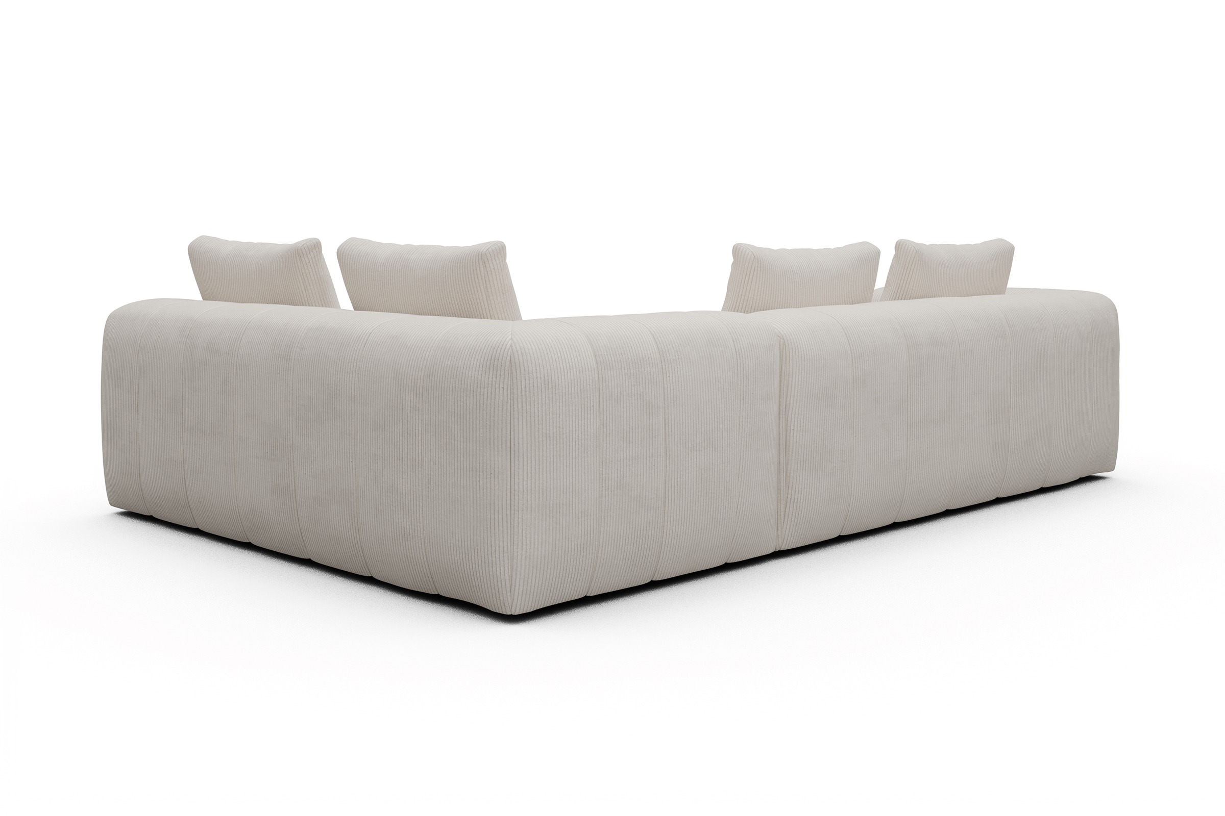 Ecksofa Hugo 2x 2,5-Sitzer Armlehne links Corduroy-Ivory