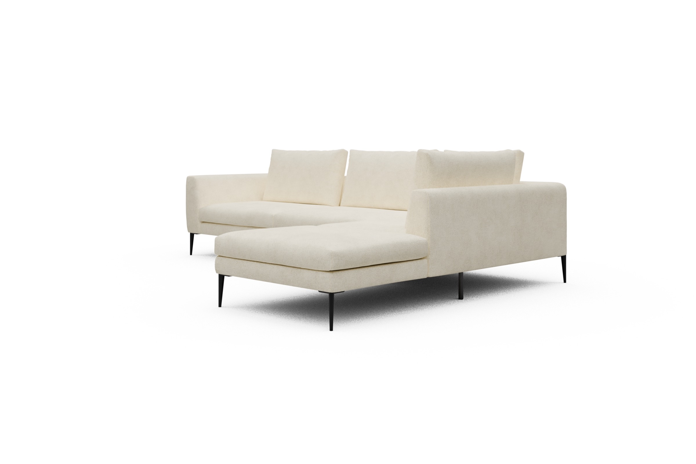 Ecksofa Paul Relax-Ecke links mit 3-Sitzer Boucle-Off-White