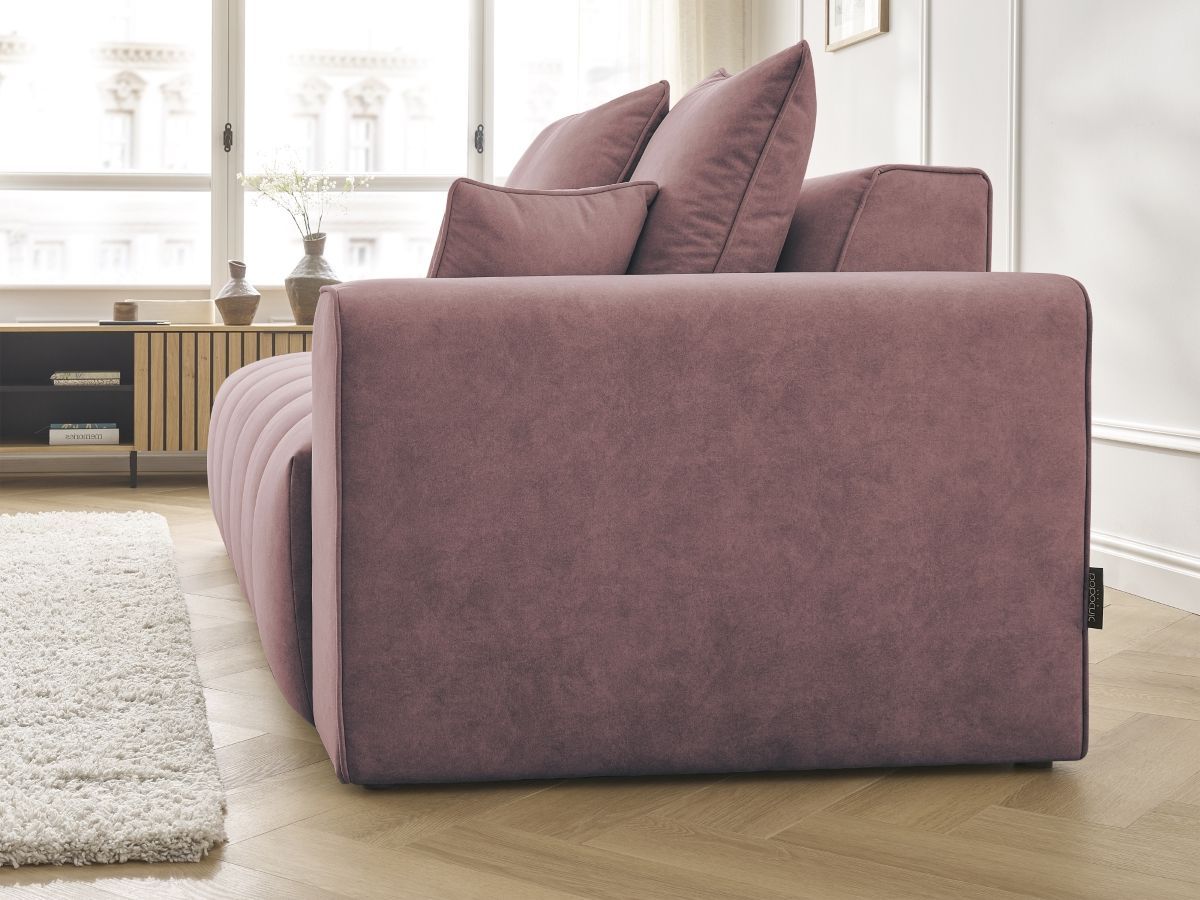 Bobochic Mont-blanc Sofa 4-Sitzer Samt Rosa Armlehne rechts