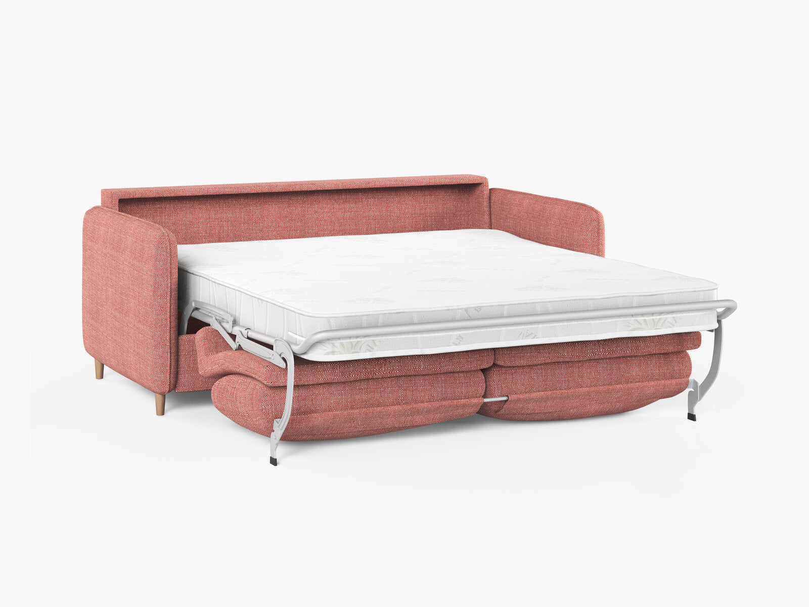 Micadoni Sofa mit Schlaffunktion Simo 3-Sitzer Strukturierter Stoff Babel Rot