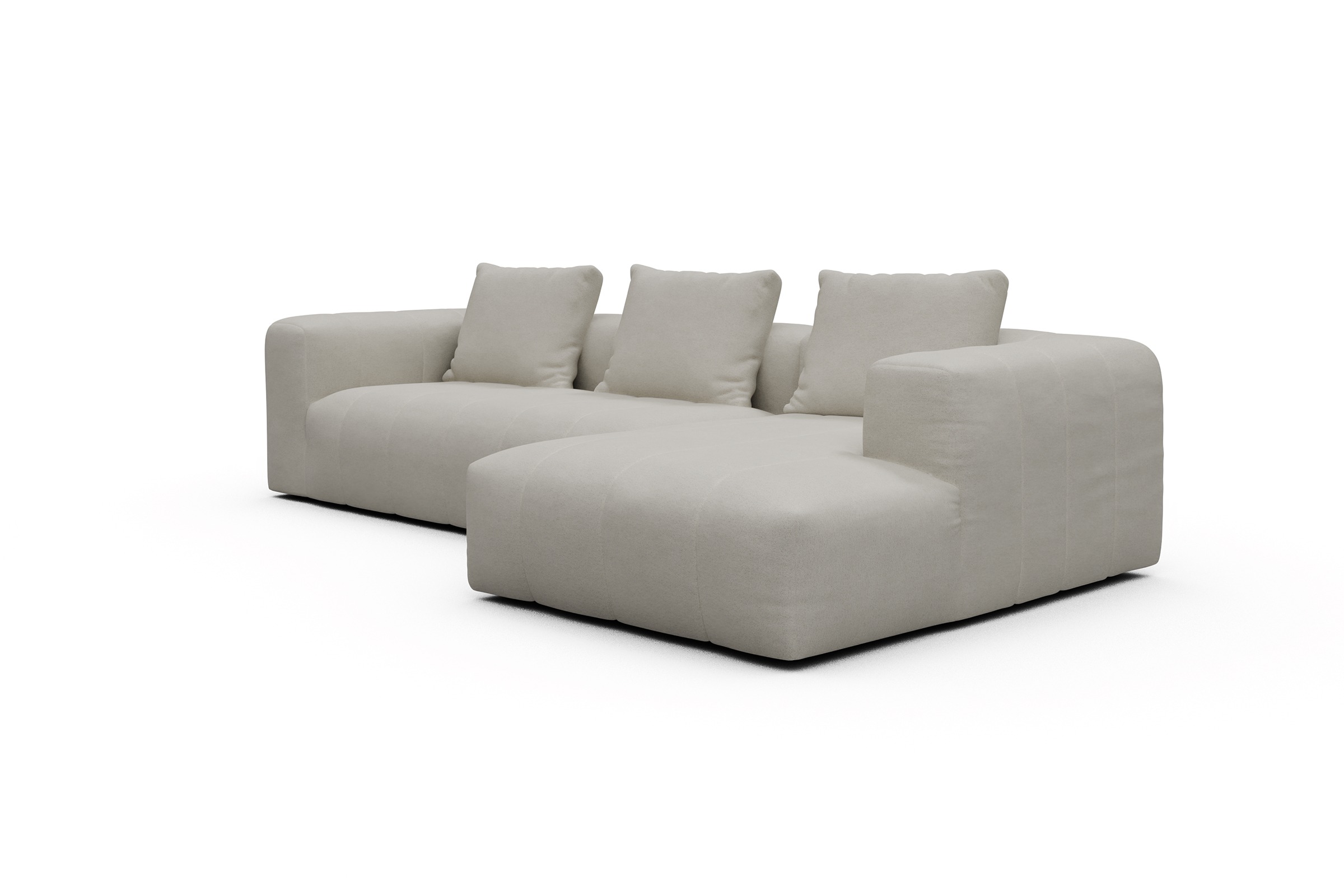 Ecksofa Hugo 2,5-Sitzer Armlehne links mit Chaiselongue Denari-Clean-Beige